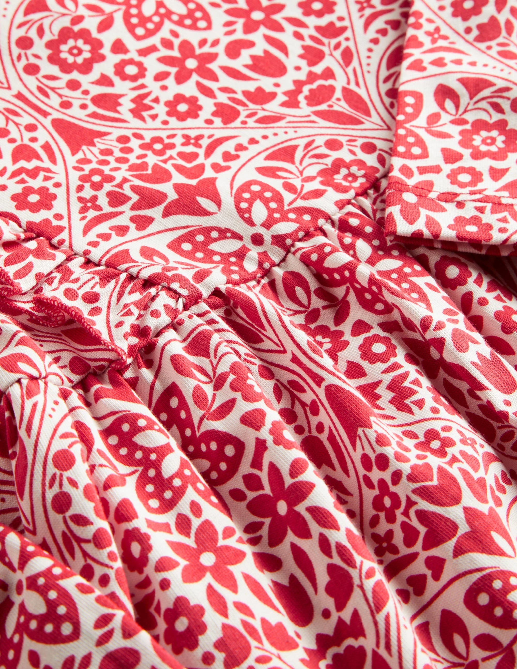 Robe en jersey à volants-Cœurs folk rouge rockabilly - Image 3