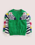 Cardigan fun-Zèbre poivron vert