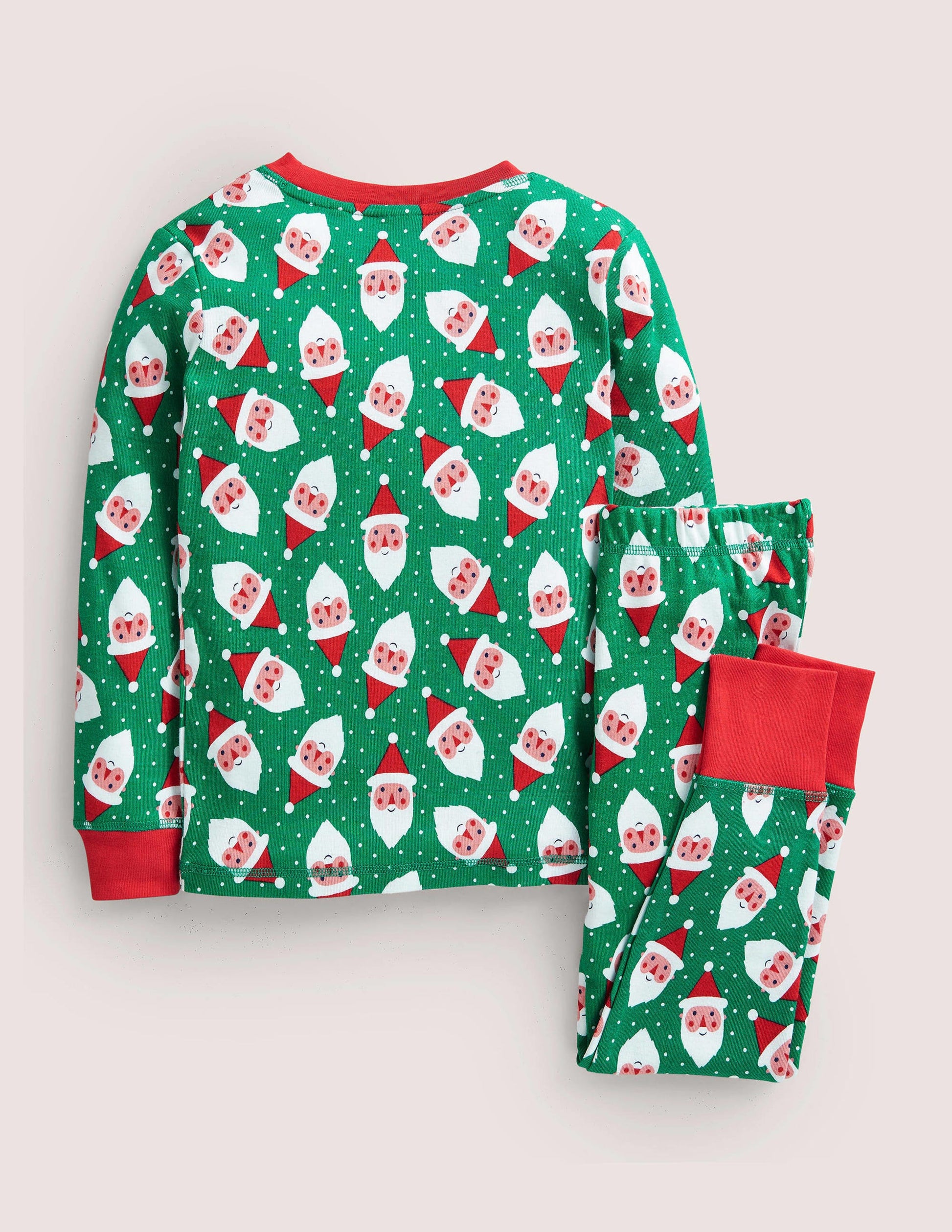 Langer Schlafanzug mit anliegender Passform-Waldgrün, Weihnachtsmänner-2