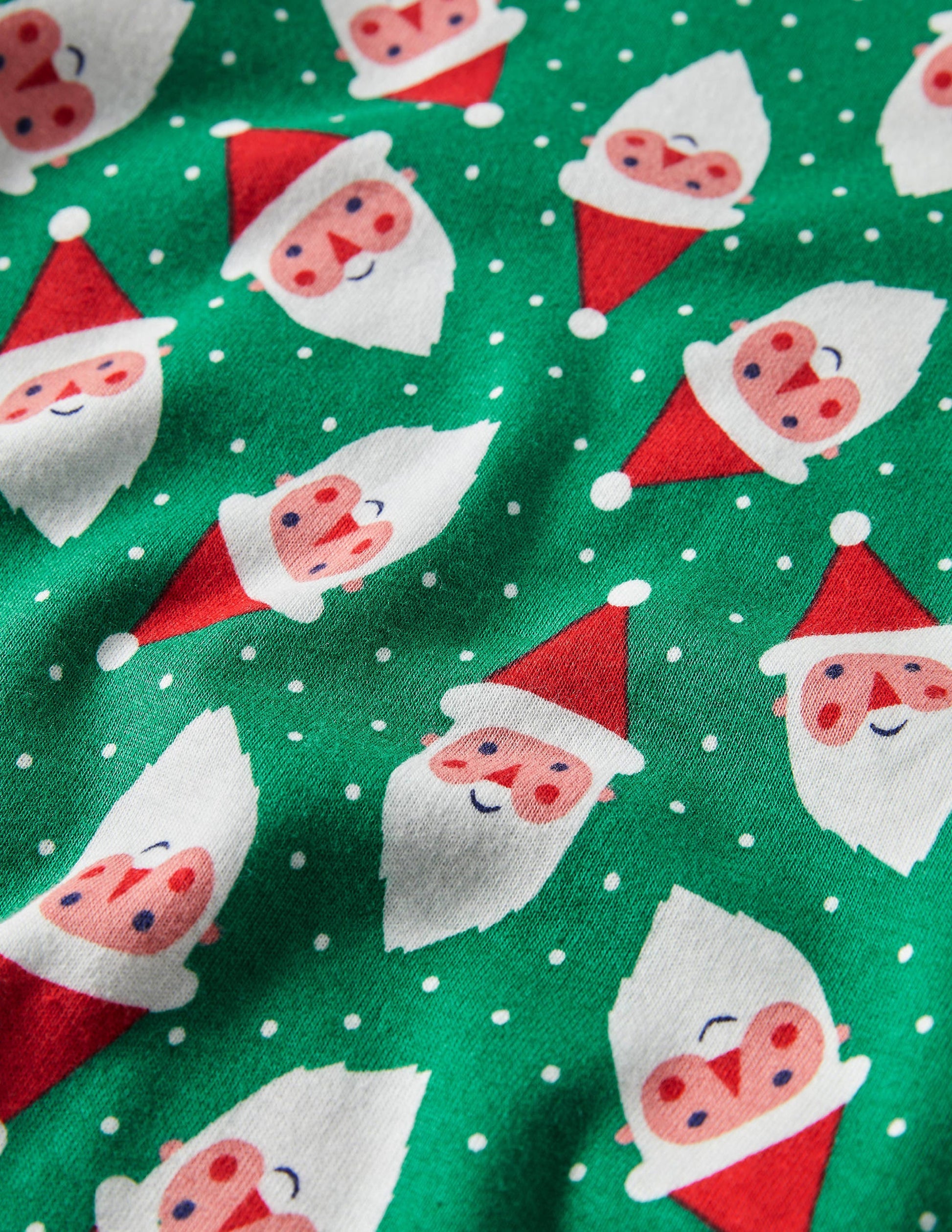 Langer Schlafanzug mit anliegender Passform-Waldgrün, Weihnachtsmänner-3