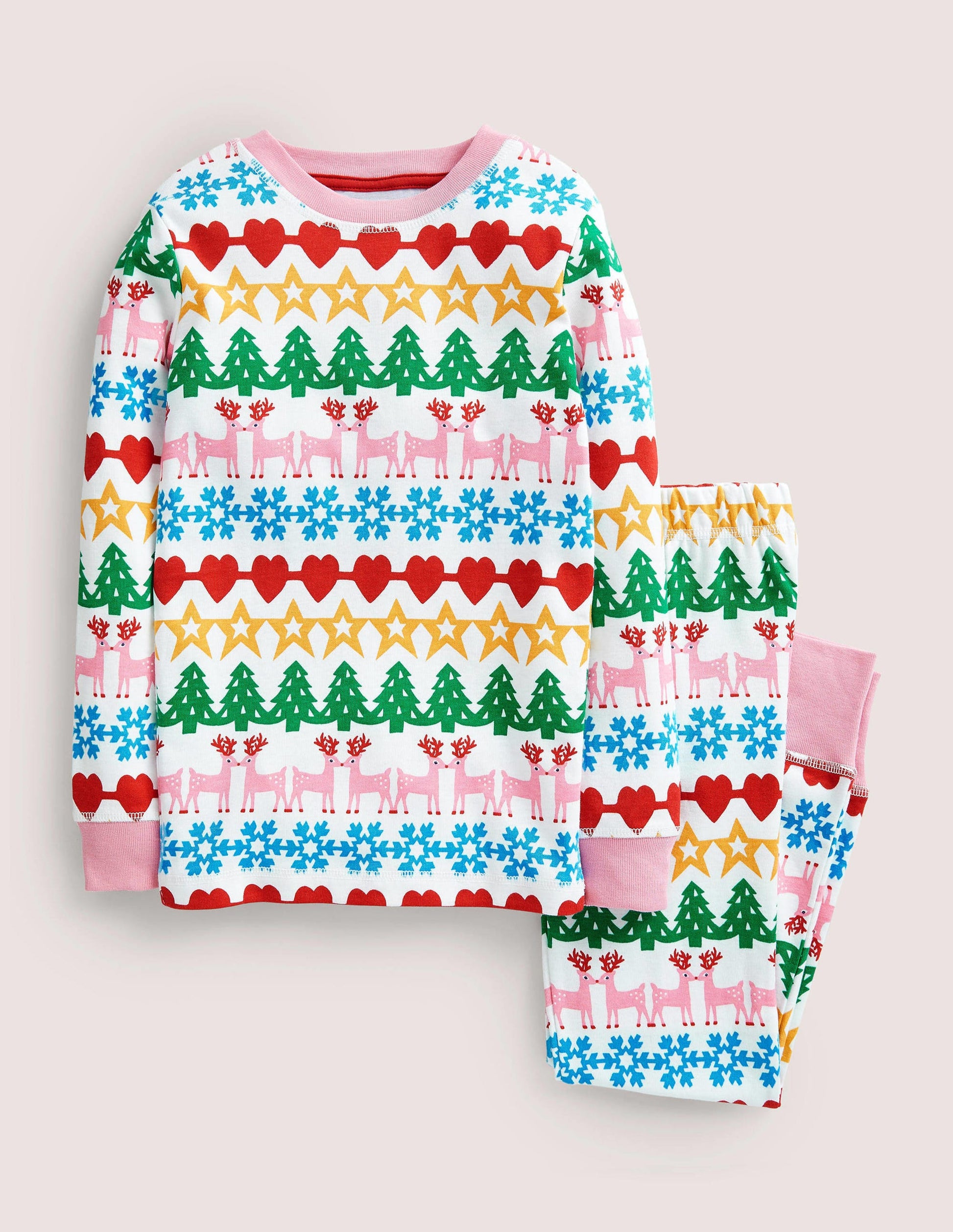 Snug Long John Pyjamas-Ivory Paper Chains-1
