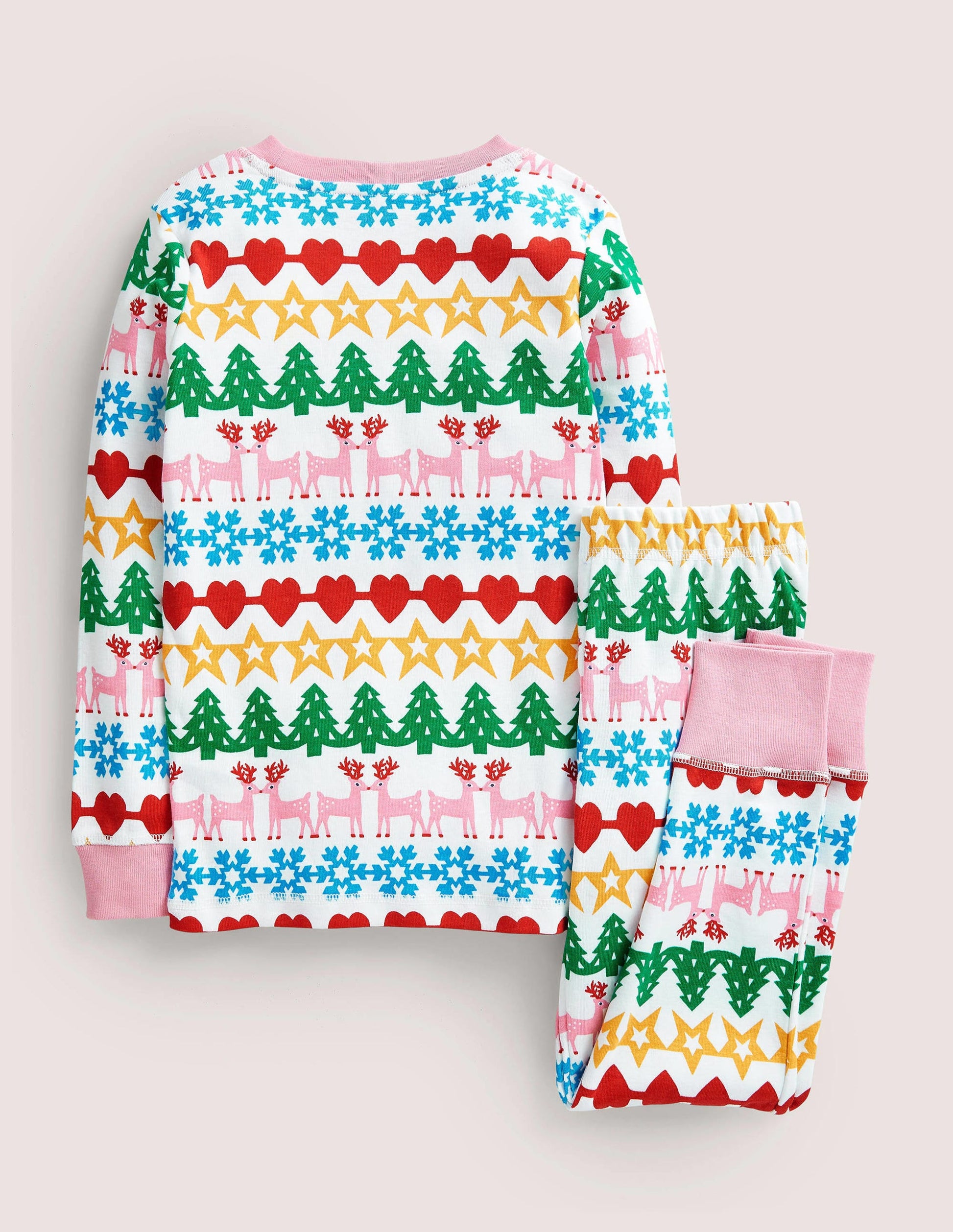 Snug Long John Pyjamas-Ivory Paper Chains-2