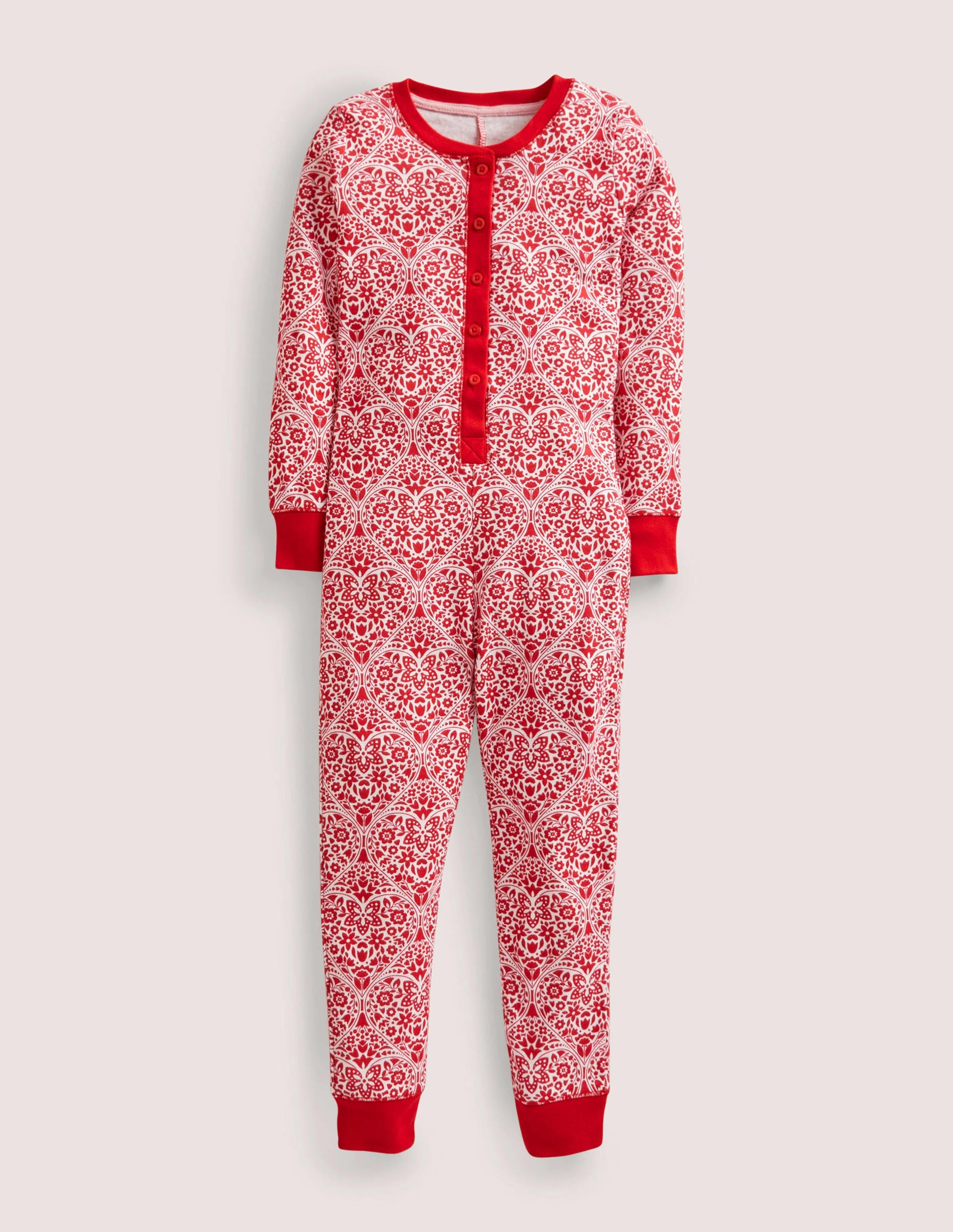 Snug All-In-One-Rockabilly Red Folk Hearts - Image 1