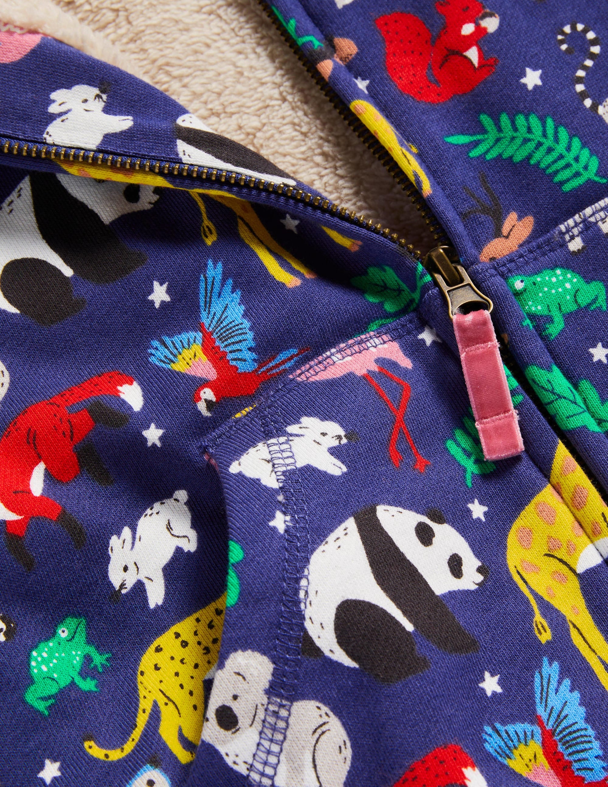 Shaggy-lined Hoodie-Starboard Blue Global Animals - Image 3