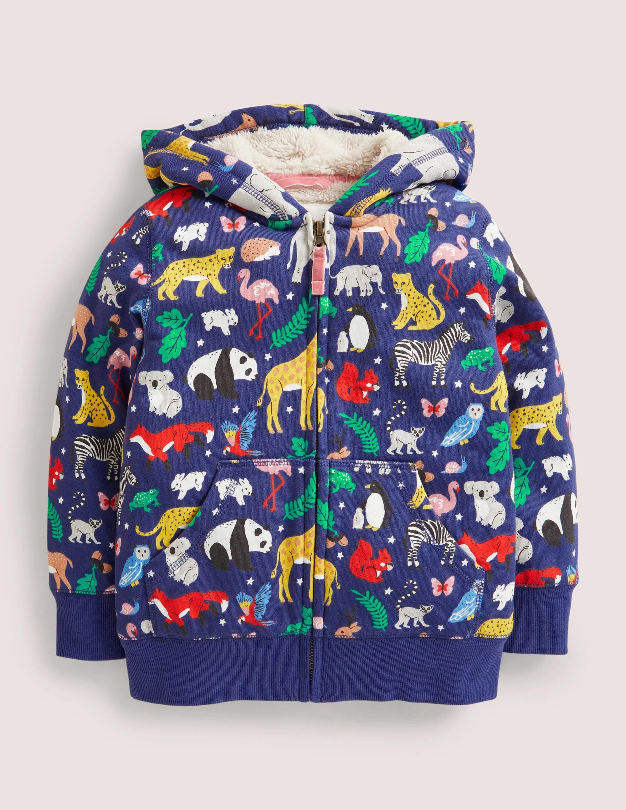 Shaggy-lined Hoodie-Starboard Blue Global Animals - Image 1