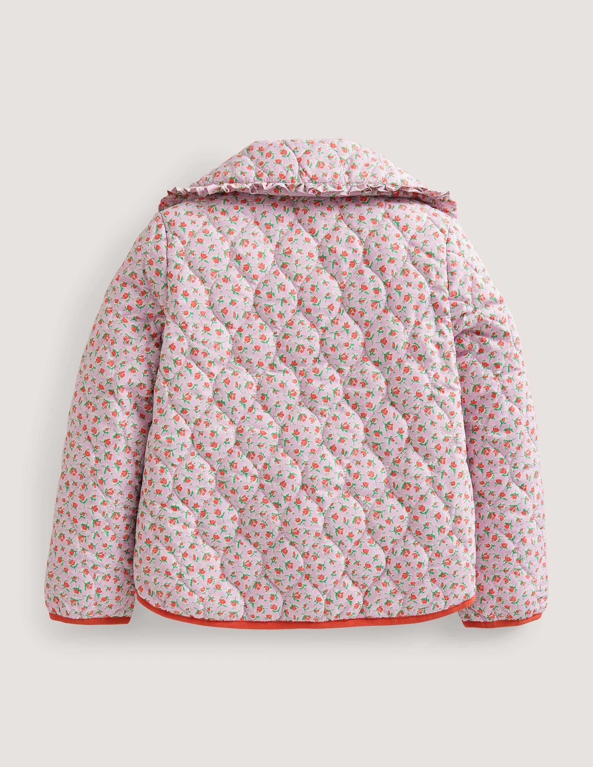 Veste matelassée avec col-Motif floral vintage rose lilas - Image 2