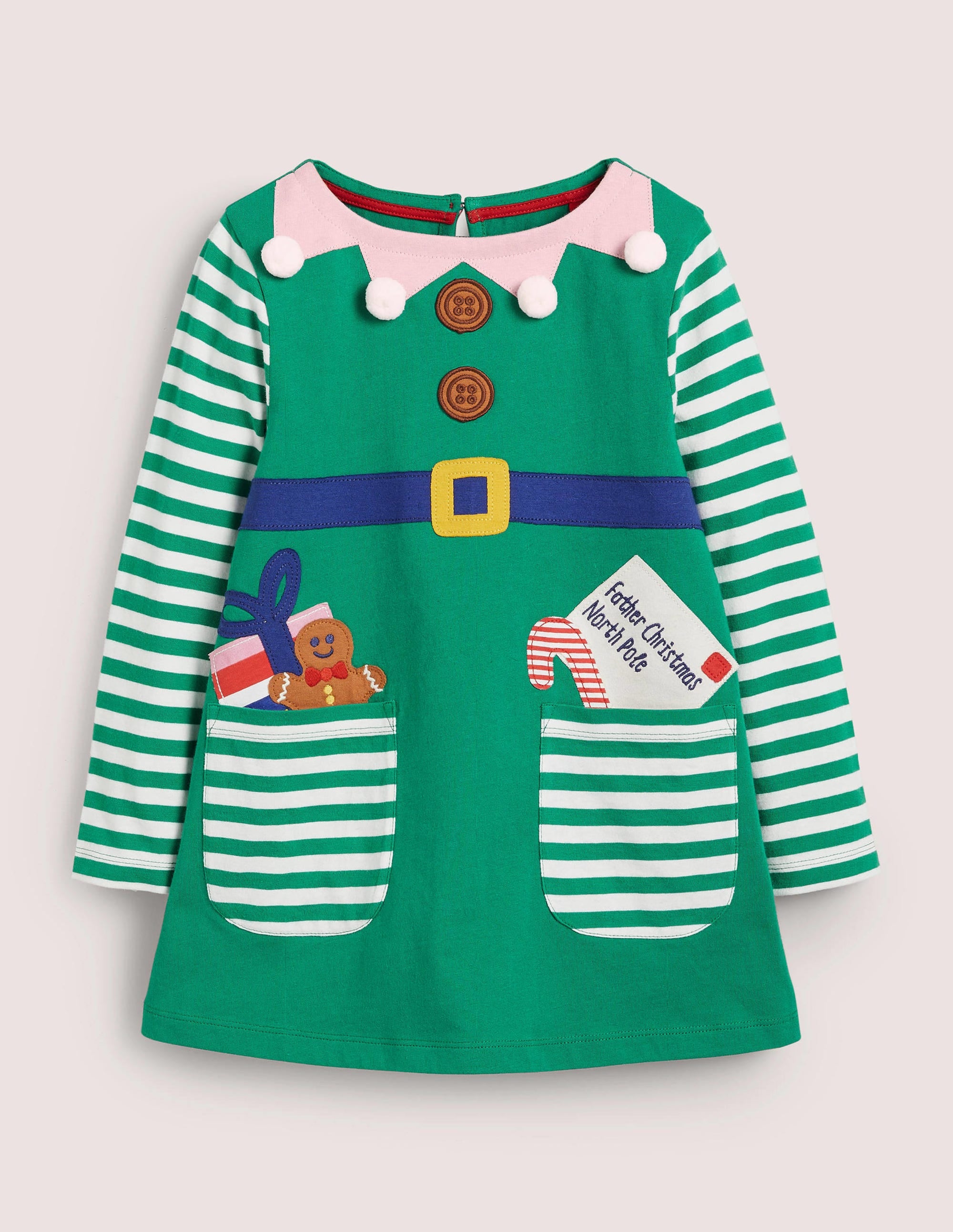 Jersey-Tunika mit Taschen-Schottengrün, Elf - Image 1