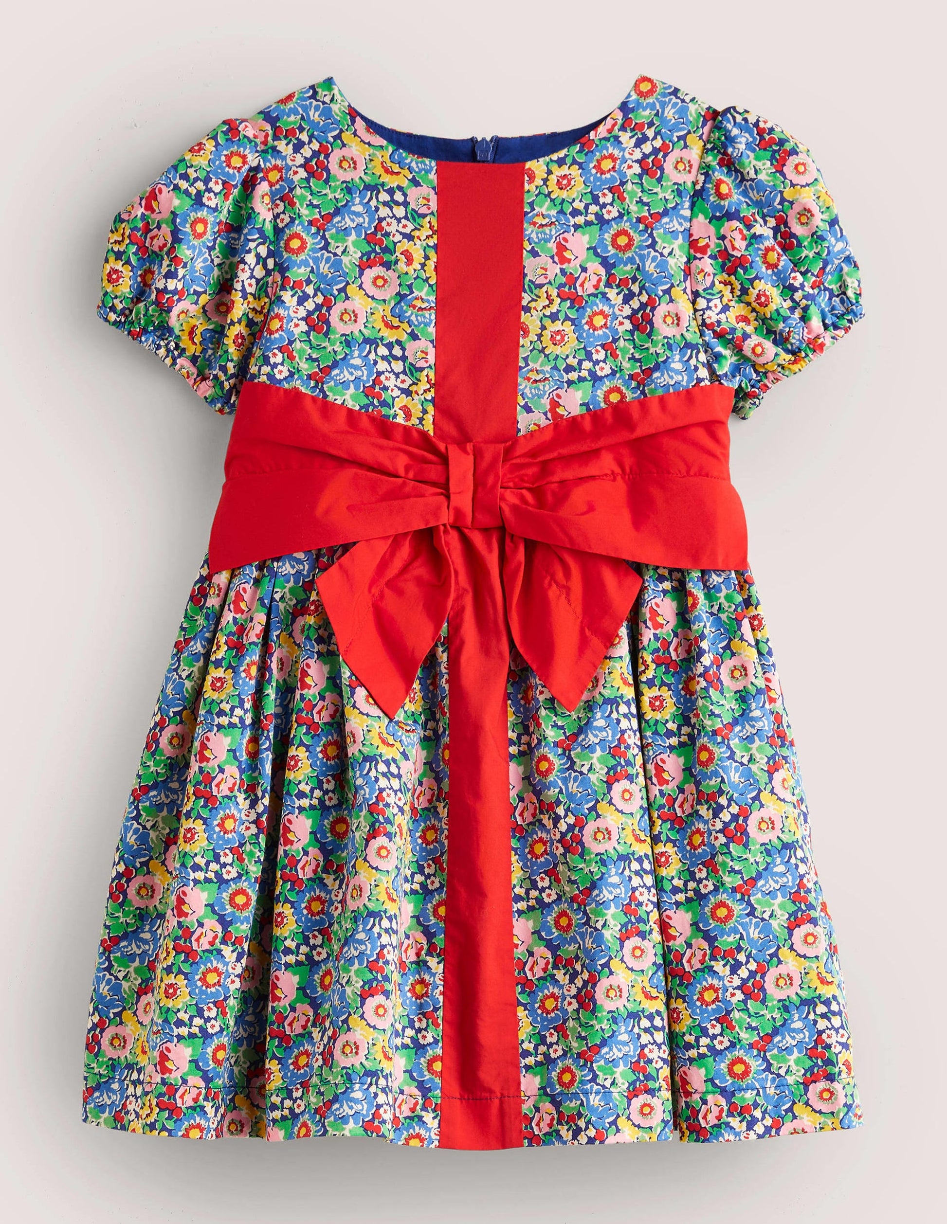 Robe de fête à motif floral et nœud-Nœud floral multi-1