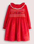 Red Embroidered Chrismas Party Dress-Rockabilly-Rot