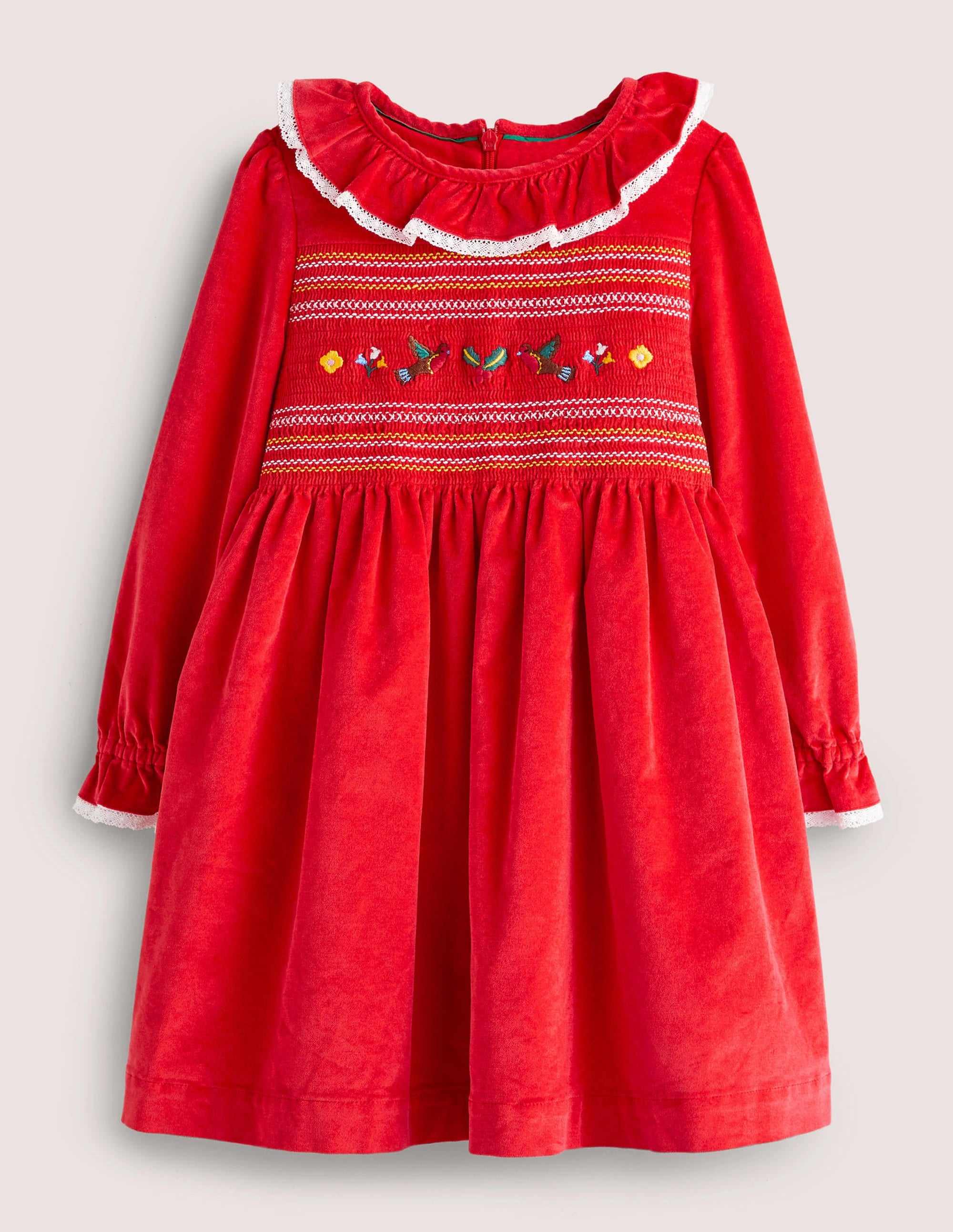 Red Embroidered Chrismas Party Dress-Rockabilly-Rot - Image 1