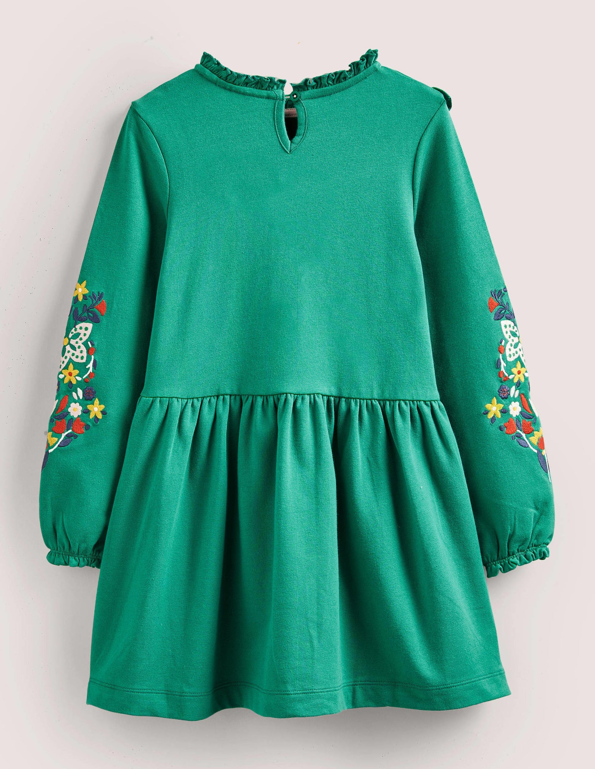 Robe-sweat brodée-Vert clairière ombragée-2