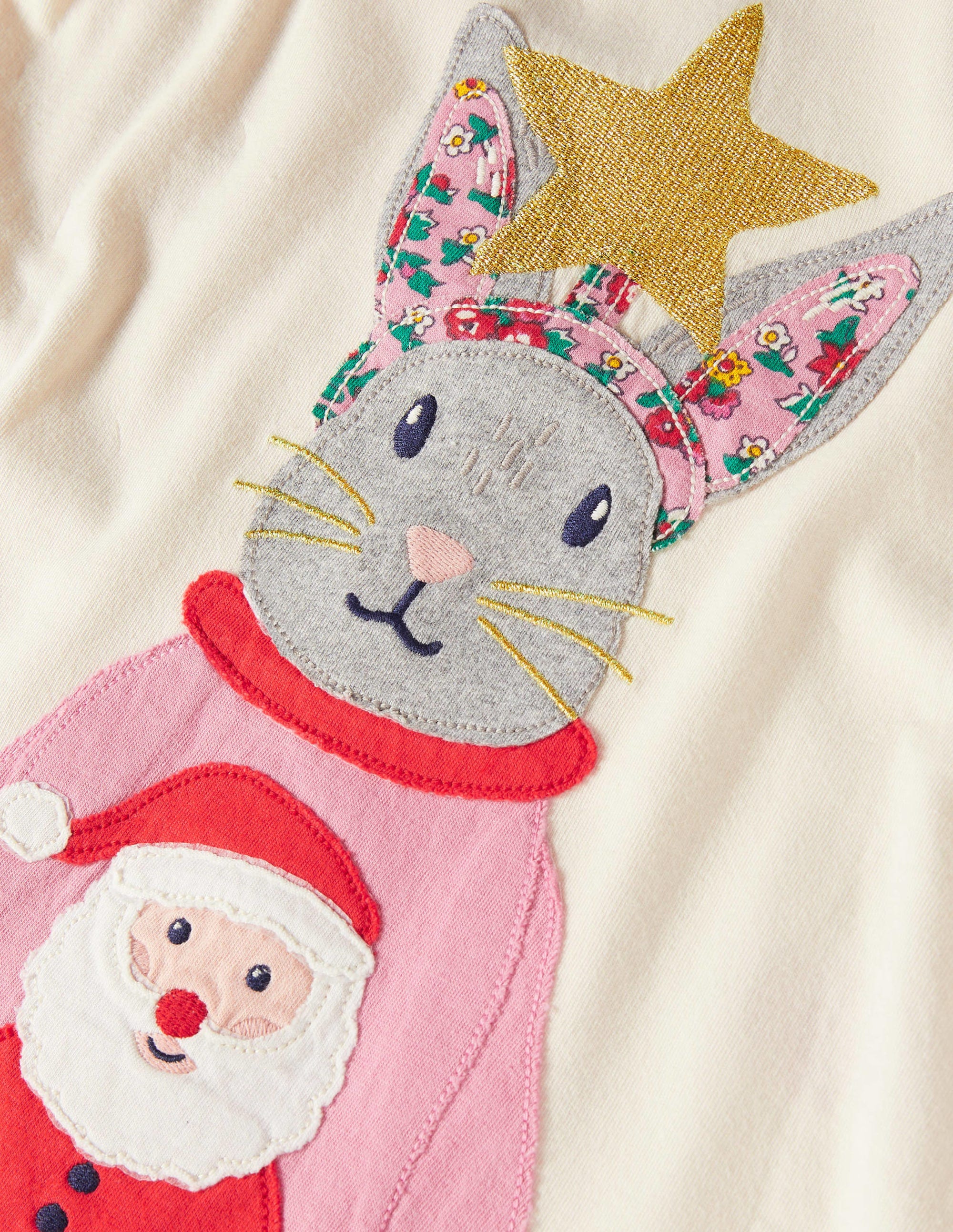 Oberteil mit Motiv auf Vorder- und Rückseite-Vanille, Weihnachtshase - Image 3