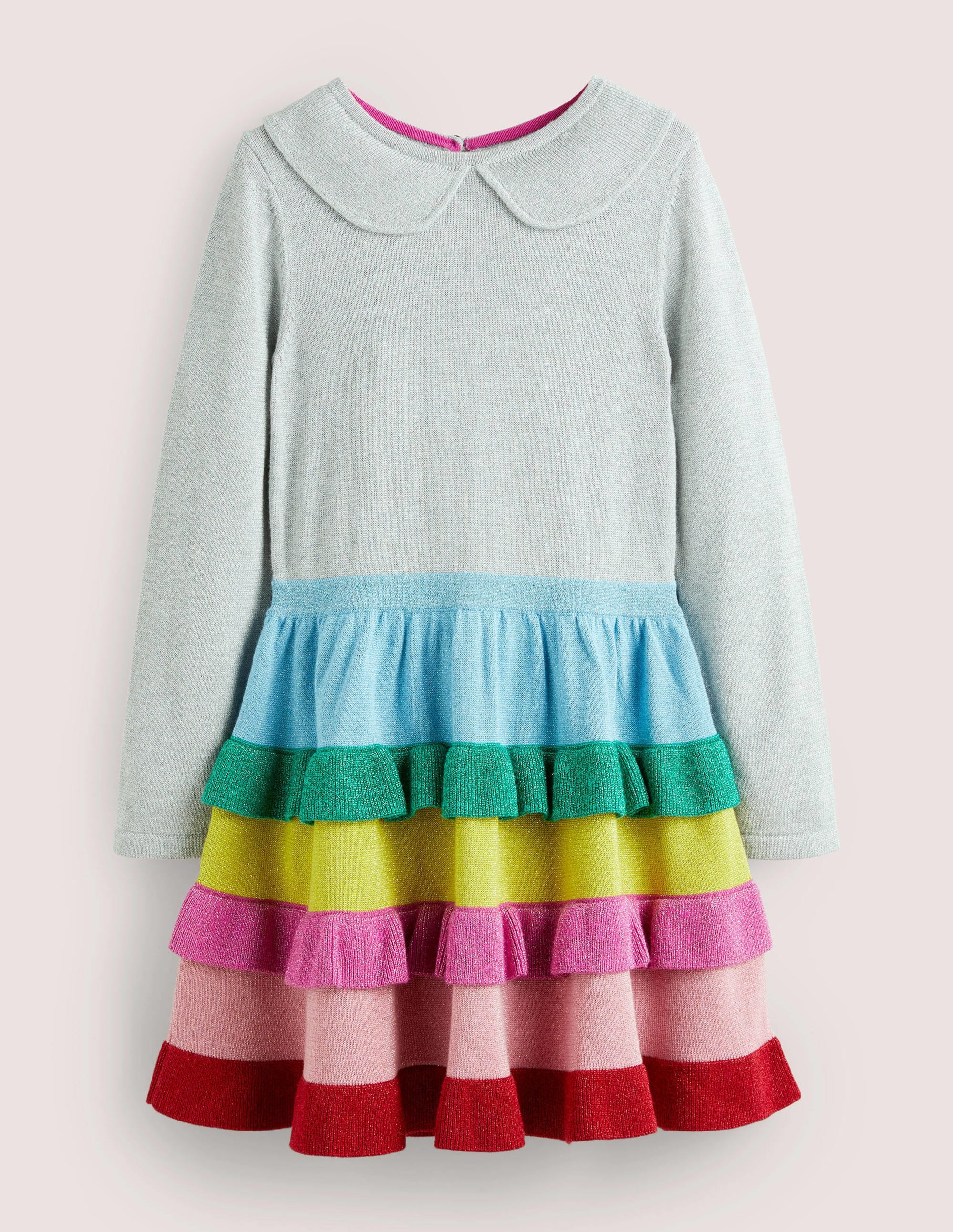 Glitzer-Strickkleid in Regenbogenfarben-Bunt, Regenbogen - Image 1