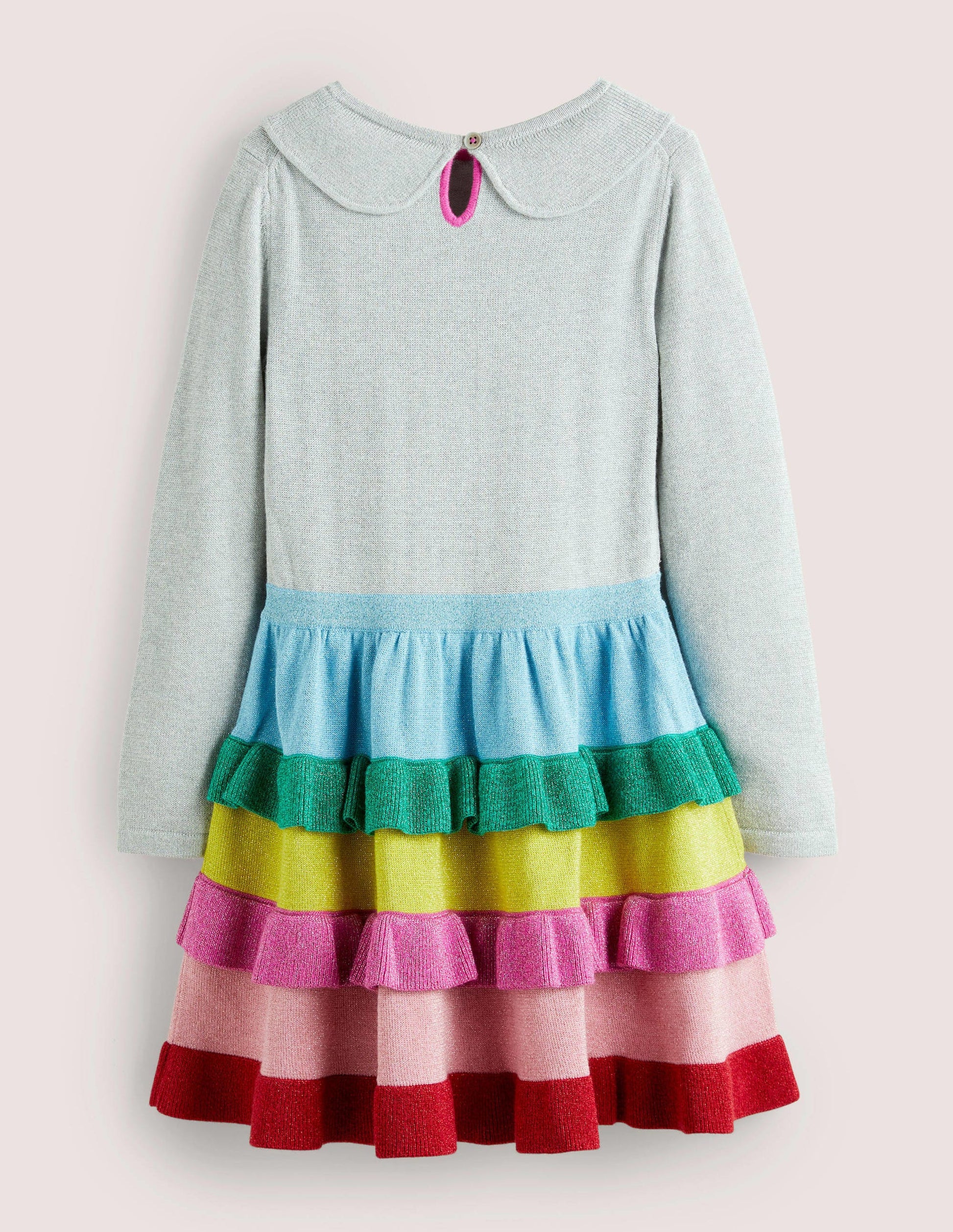 Glitzer-Strickkleid in Regenbogenfarben-Bunt, Regenbogen-2