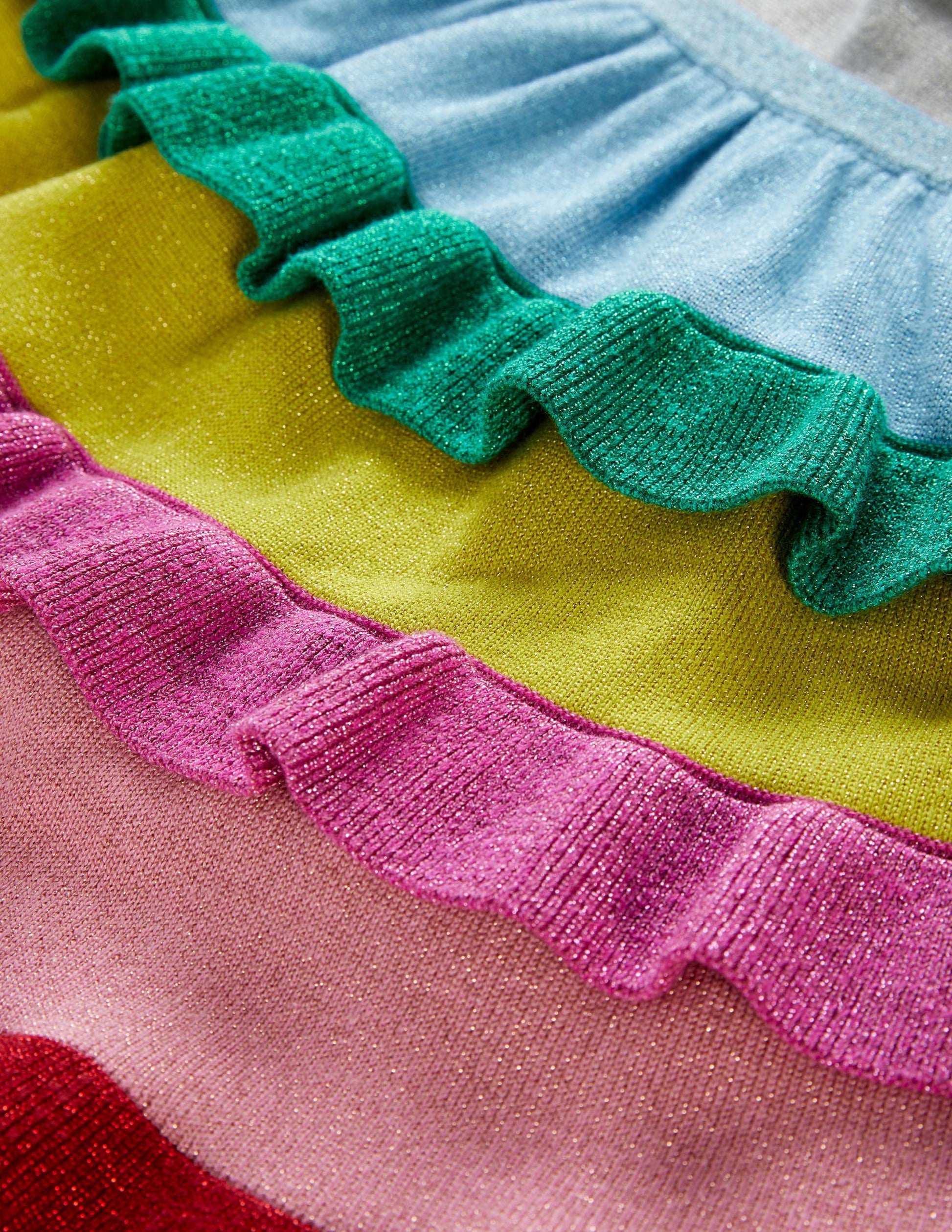 Glitzer-Strickkleid in Regenbogenfarben-Bunt, Regenbogen-3