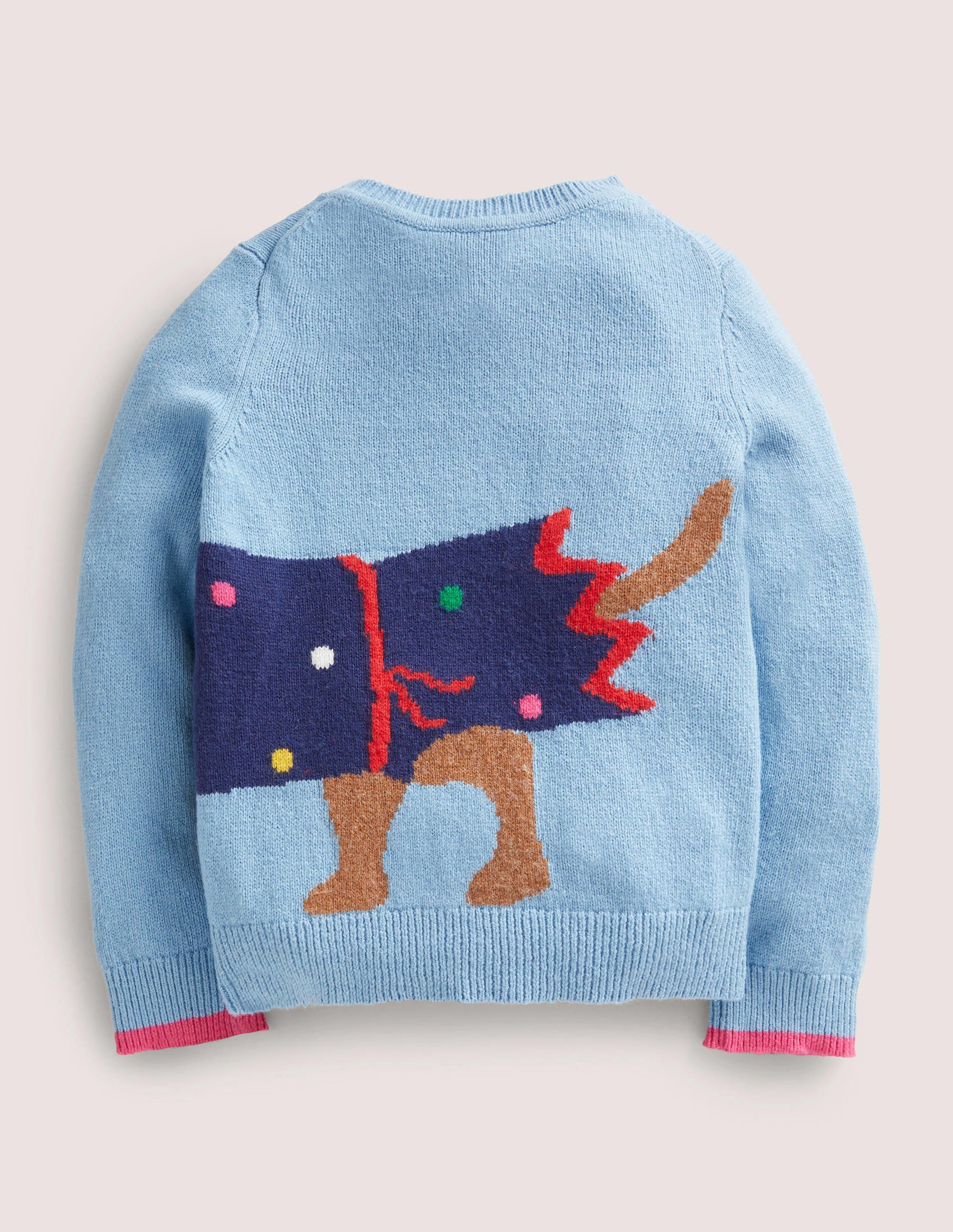Blue Festive Dog Print Christmas Jumper-Cracker chien bleu ancien-2