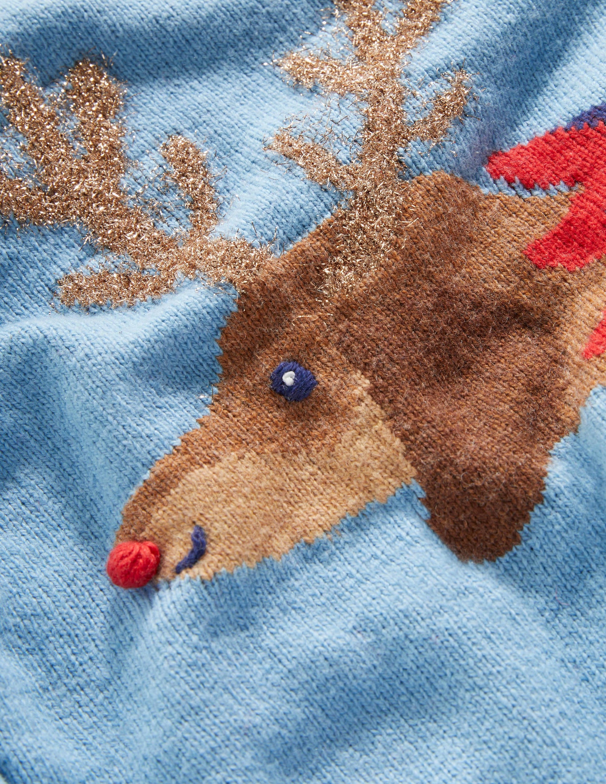 Blue Festive Dog Print Christmas Jumper-Cracker chien bleu ancien-3