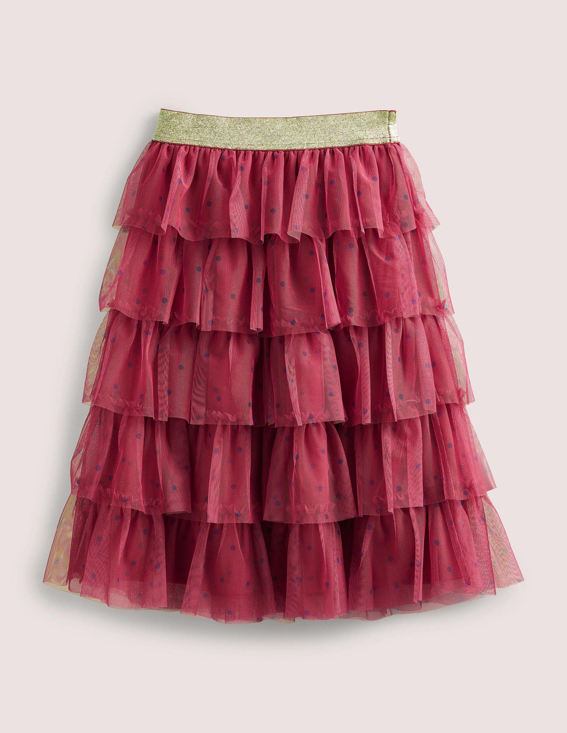 Tulle Midi Skirt-Damson and Navy Spot-2