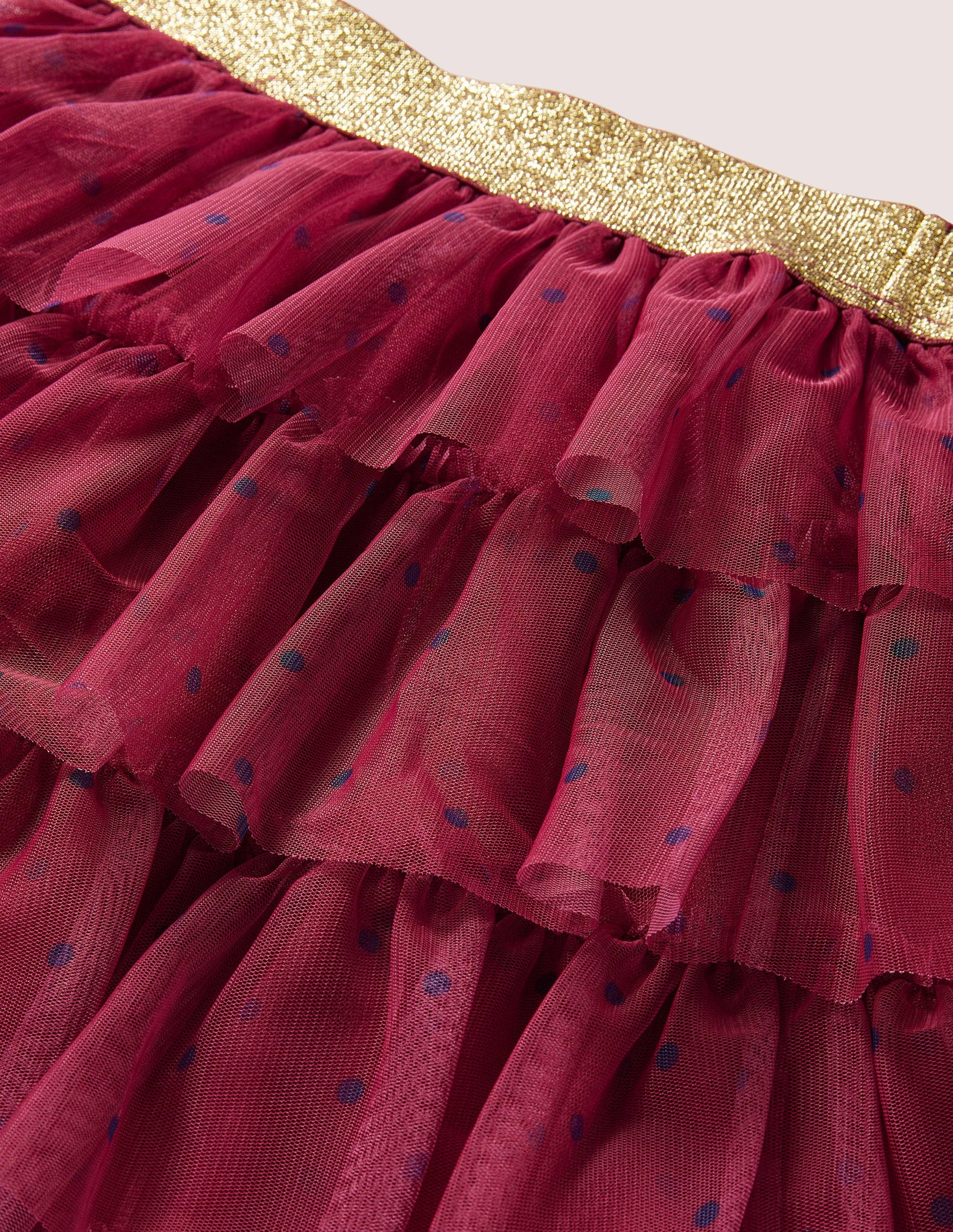 Tulle Midi Skirt-Damson and Navy Spot-3