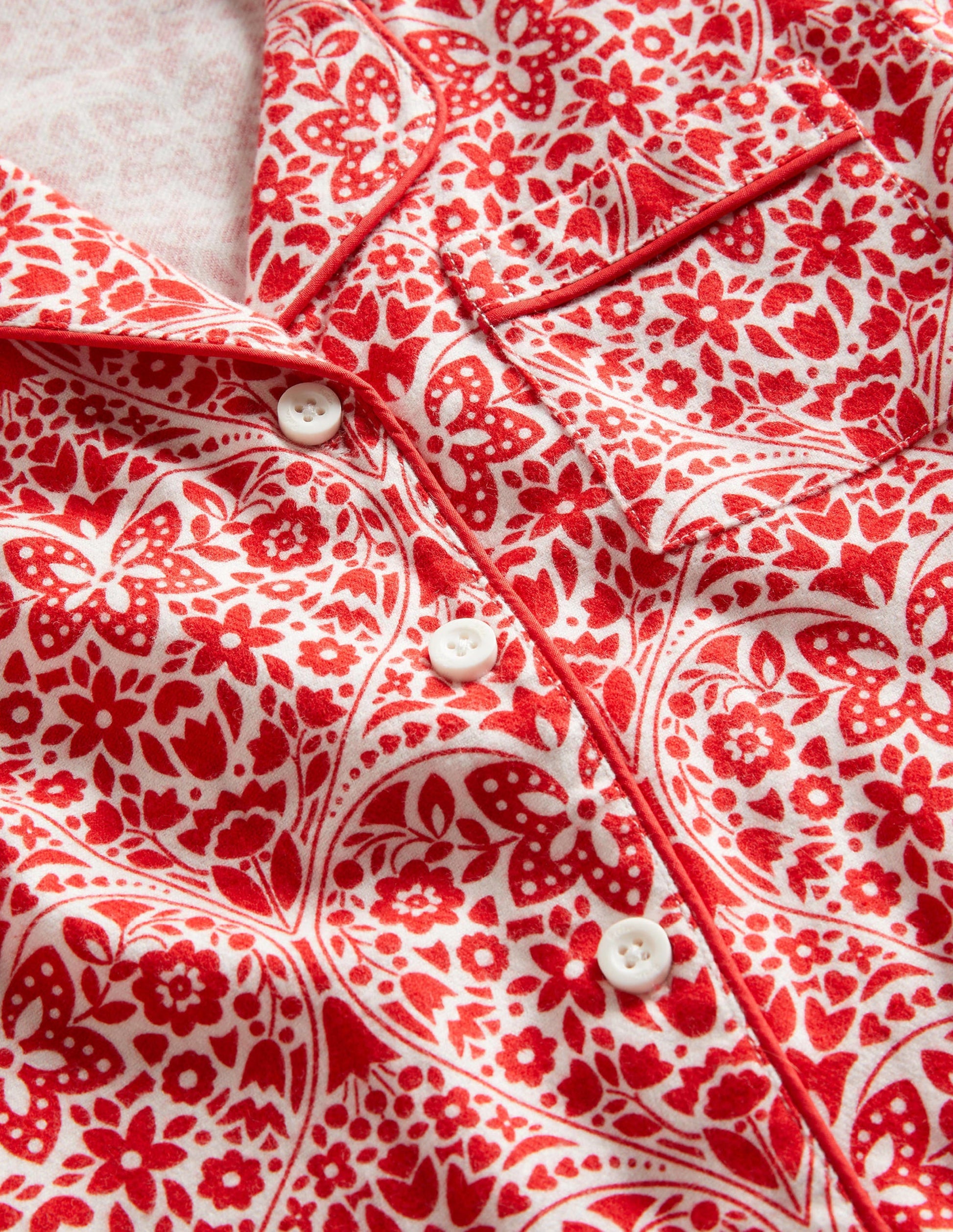 Mini Me Web-Schlafanzug-Set-Rockabilly-Rot, Folkloristische Herzen-3