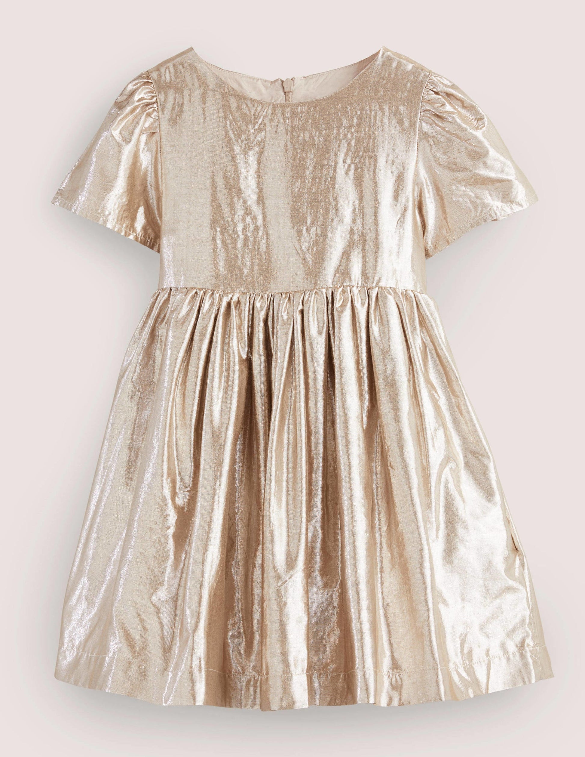 Metallic Gold Bow Party Dress-Doré métallisé-1