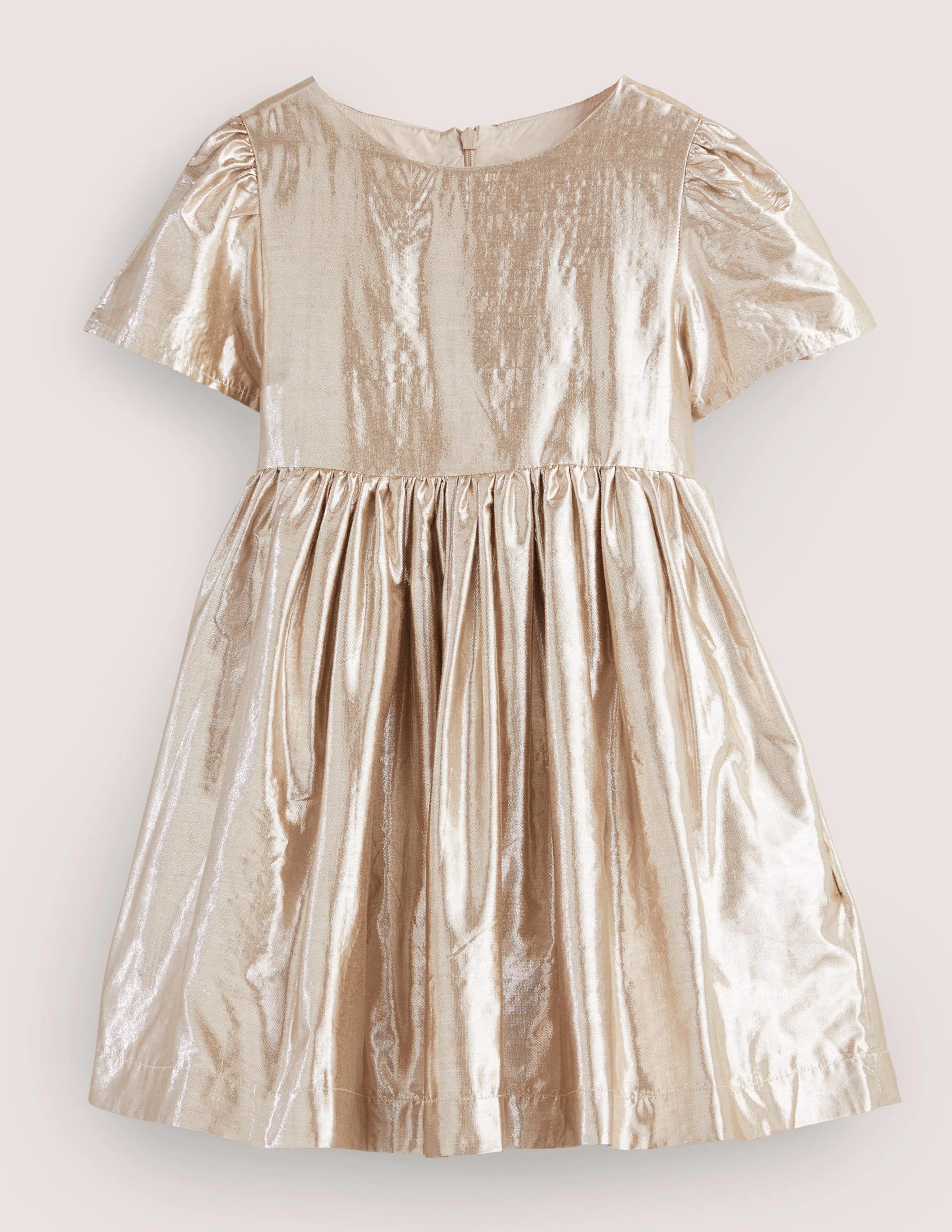 Metallic Gold Bow Party Dress-Doré métallisé - Image 1