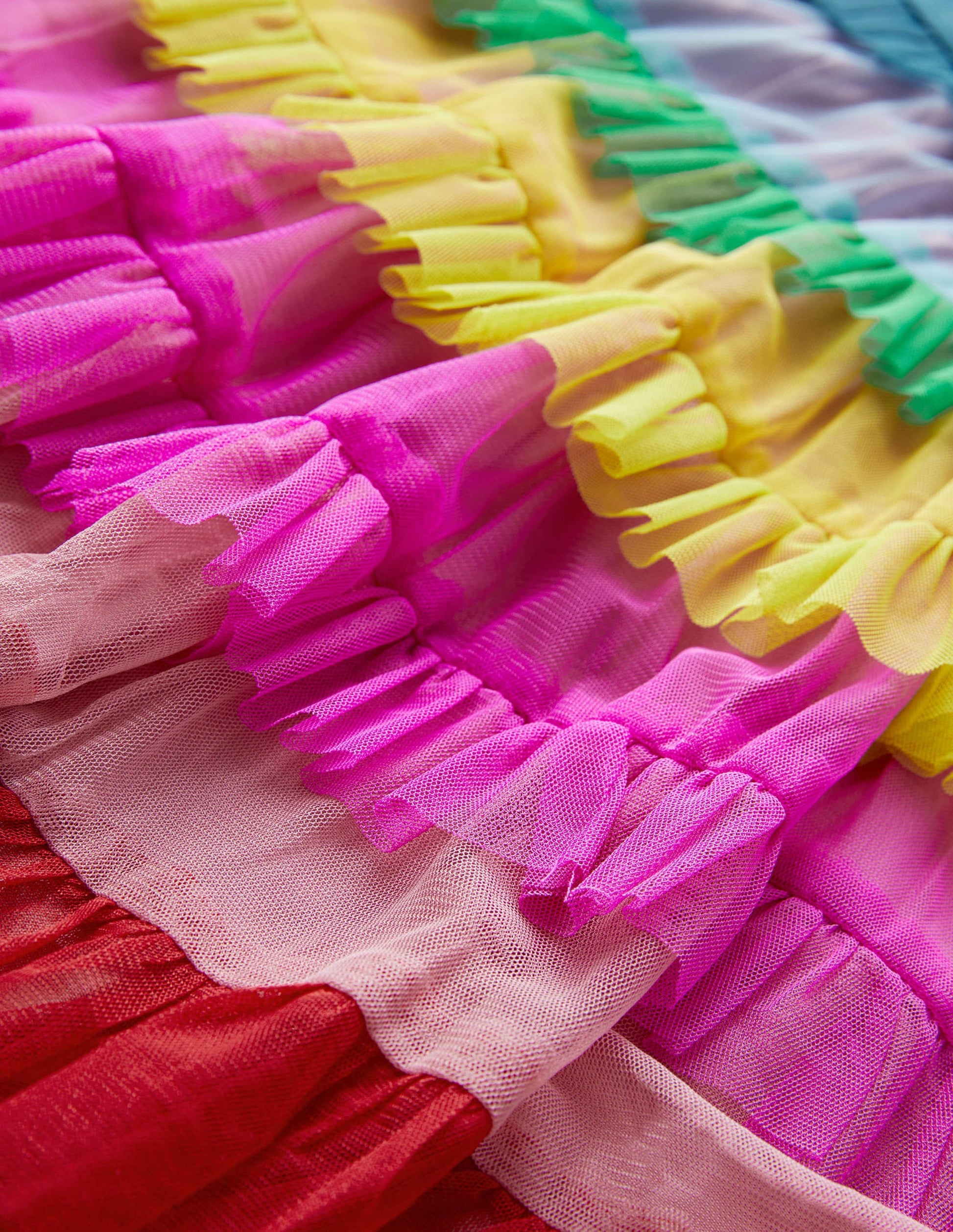 Rainbow Tiered Tulle Midi Skirt-Multi Rainbow-3
