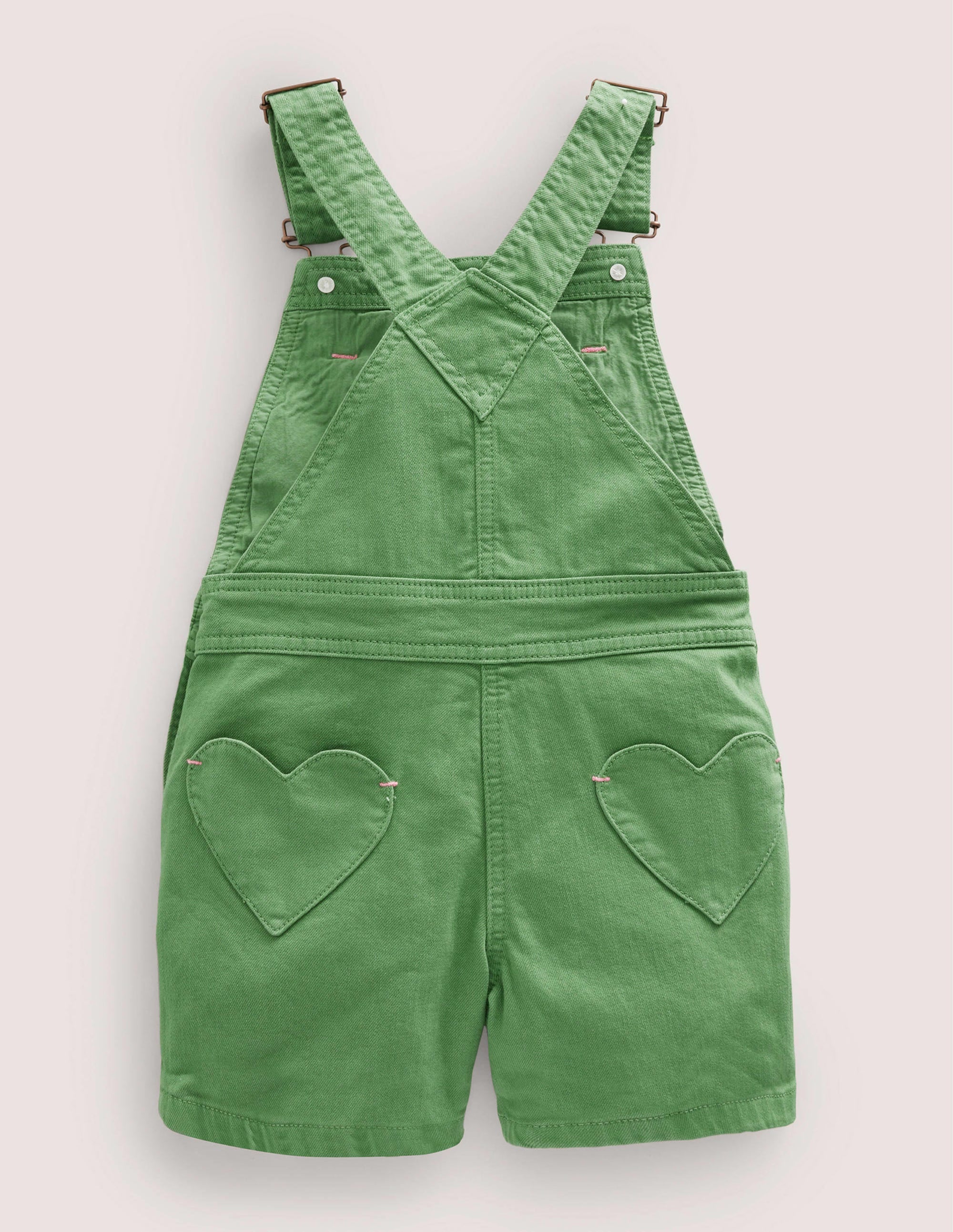 Kurze Latzhose mit Herztaschen-Safarigrün - Image 2