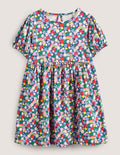 Kleid mit Puffärmeln-Bunt, Regenbogenfarben