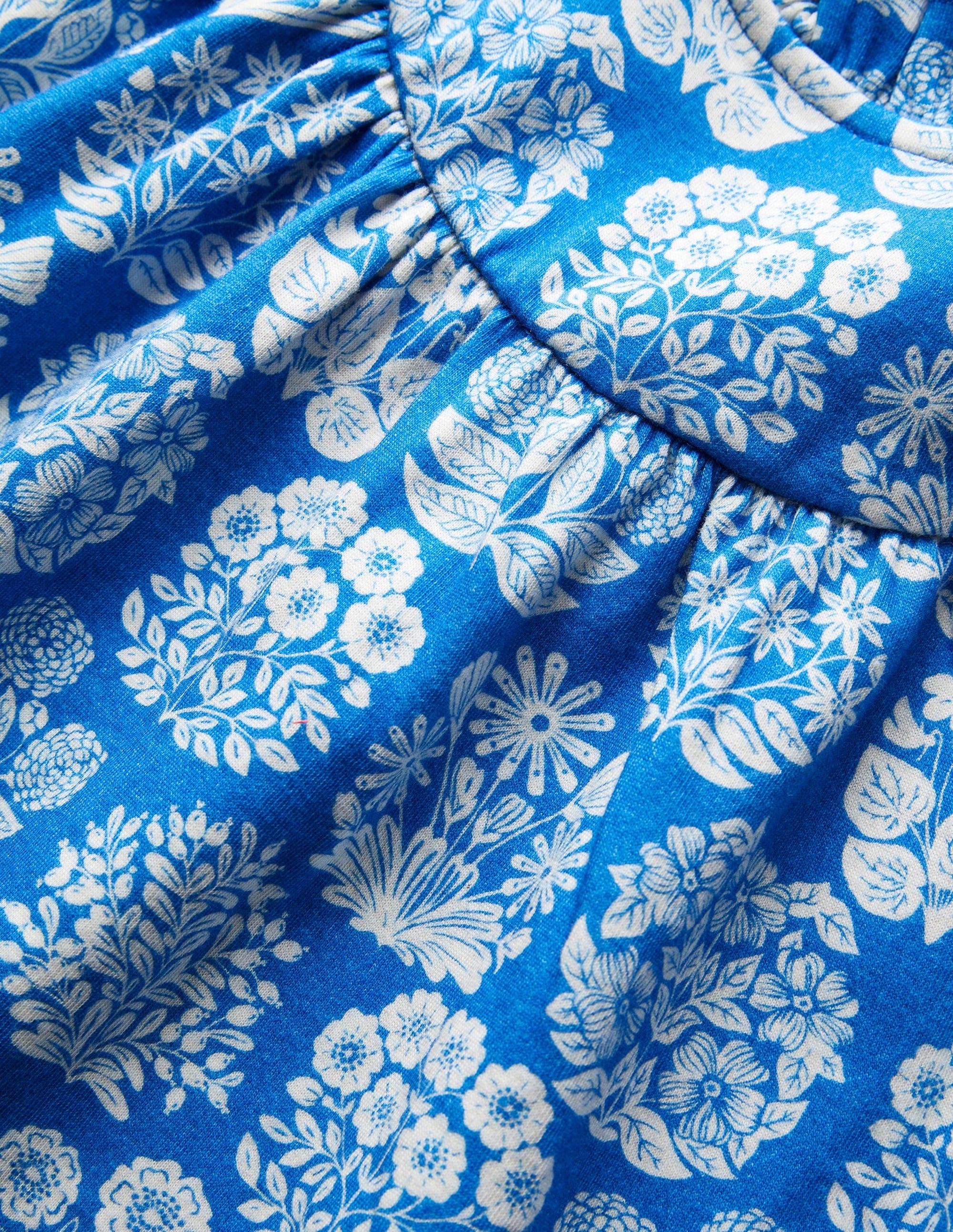 Robe-sweat légère-Motif floral bleu marina vif - Image 3
