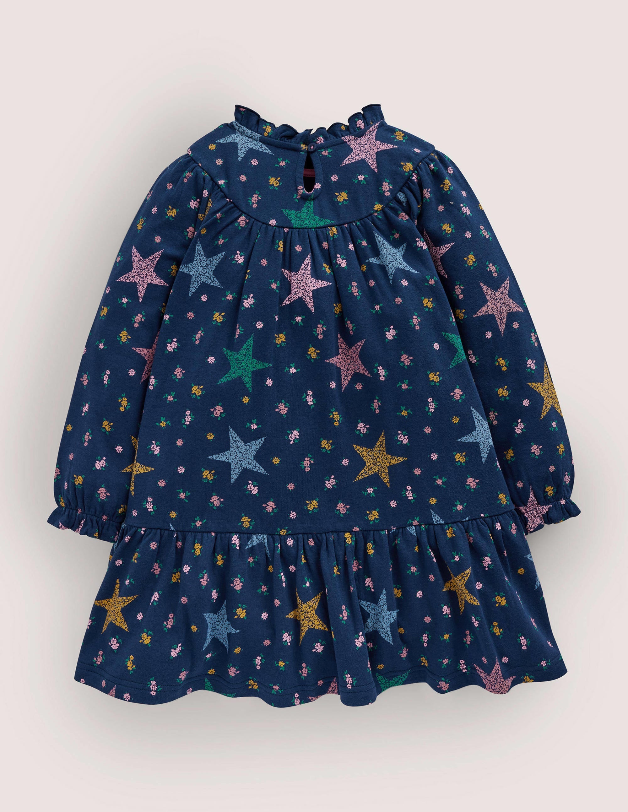 Leichtes Sweatshirtkleid-Schuluniform-Navy, Sterne/Blumen - Image 2