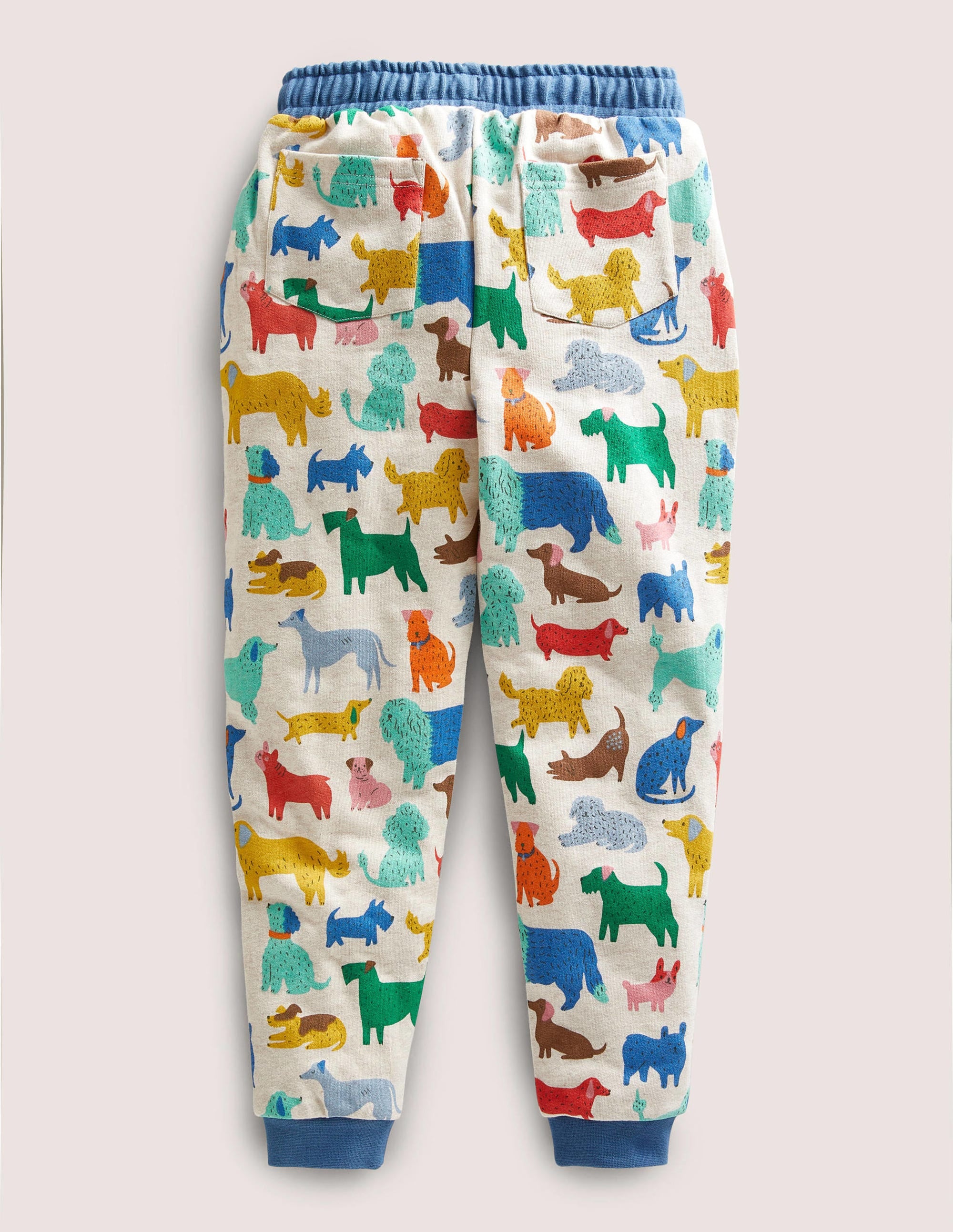 Gemusterte Jogginghose-Hellbeige Meliert, Verspielte Hunde - Image 2
