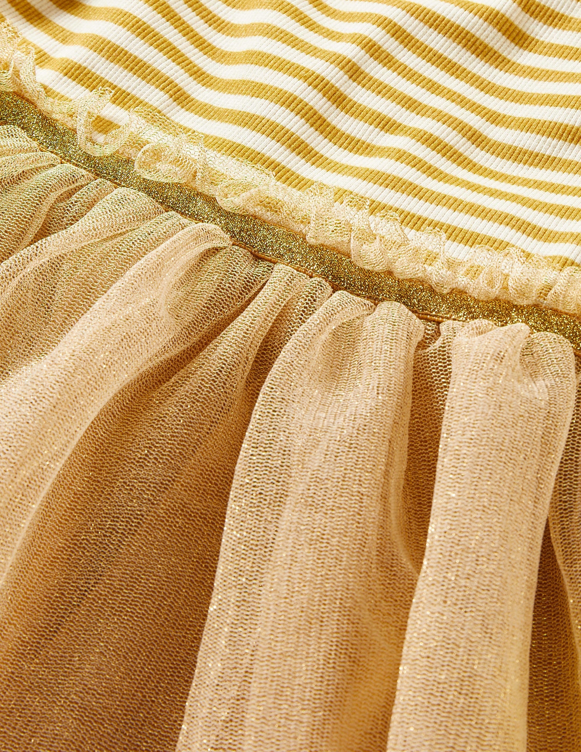 Robe en tulle et jersey-Doré - Image 3