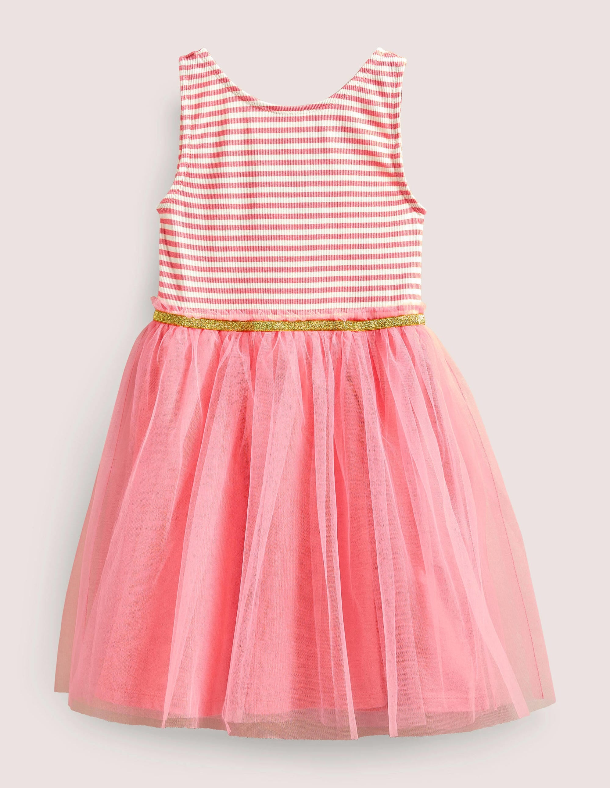 Kleid aus Jersey-Tüll-Mix-Hellrosa - Image 1