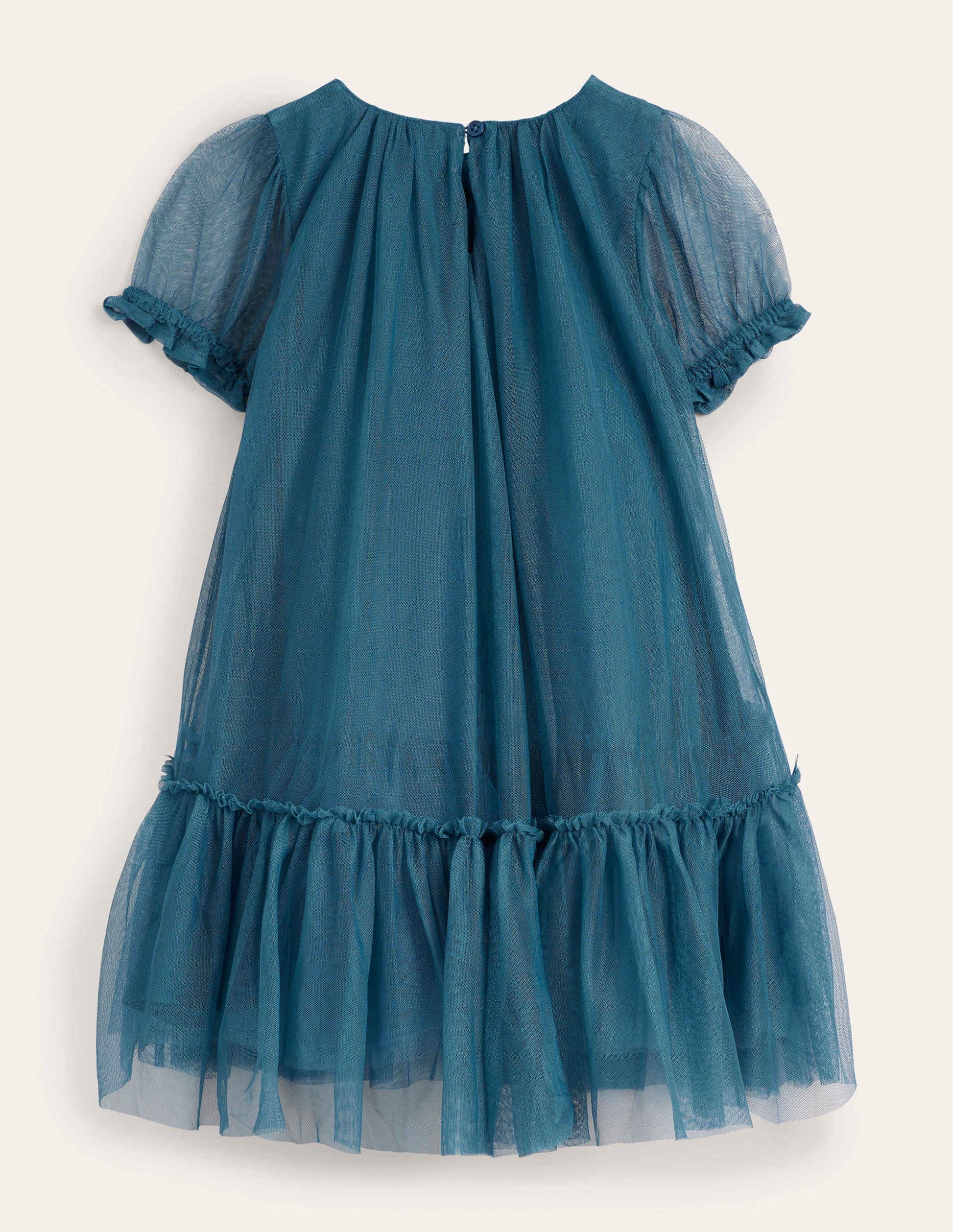 A-Linien-Kleid mit flatternden Blumen-Dunkles Petrol-2