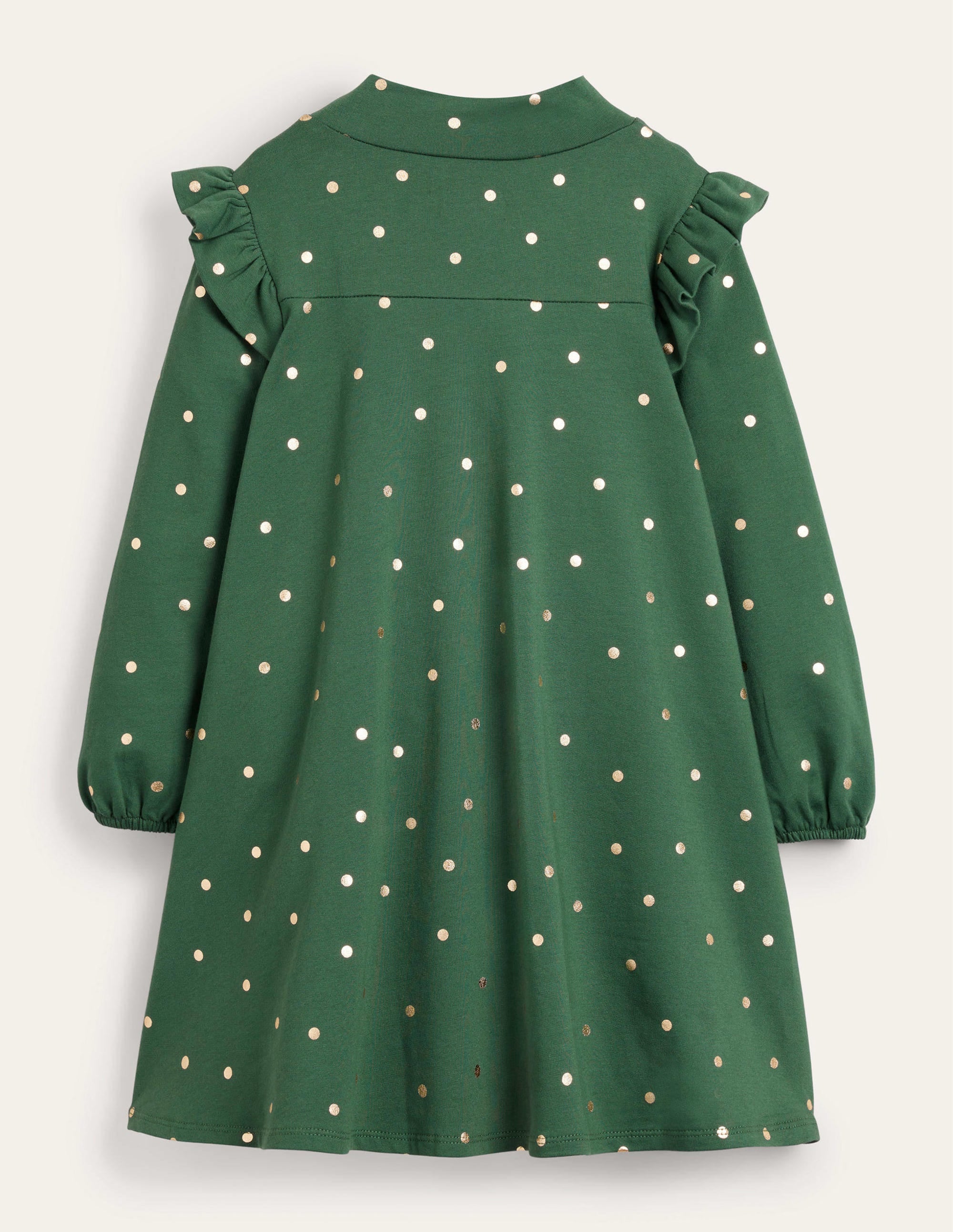 Robe à col roulé-Pois vert trekking/doré - Image 2