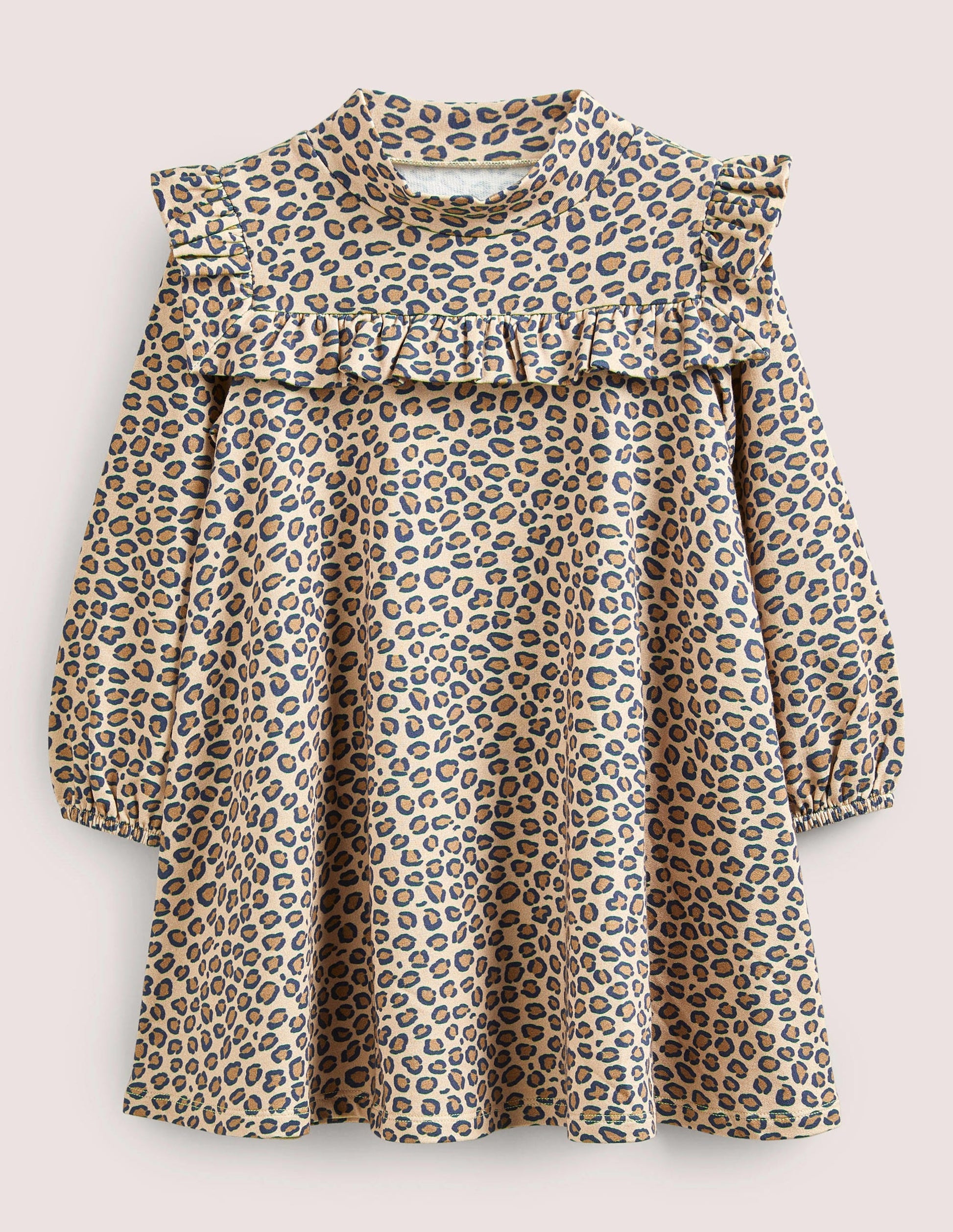 Kleid mit Rollkragen-Leopardenmuster-1