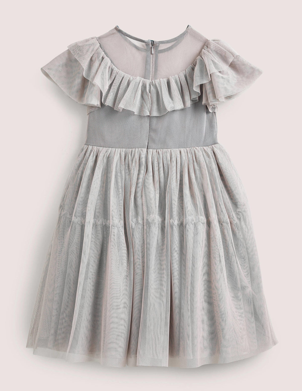Tüllkleid mit Rüschen-Statuengrau - Image 2