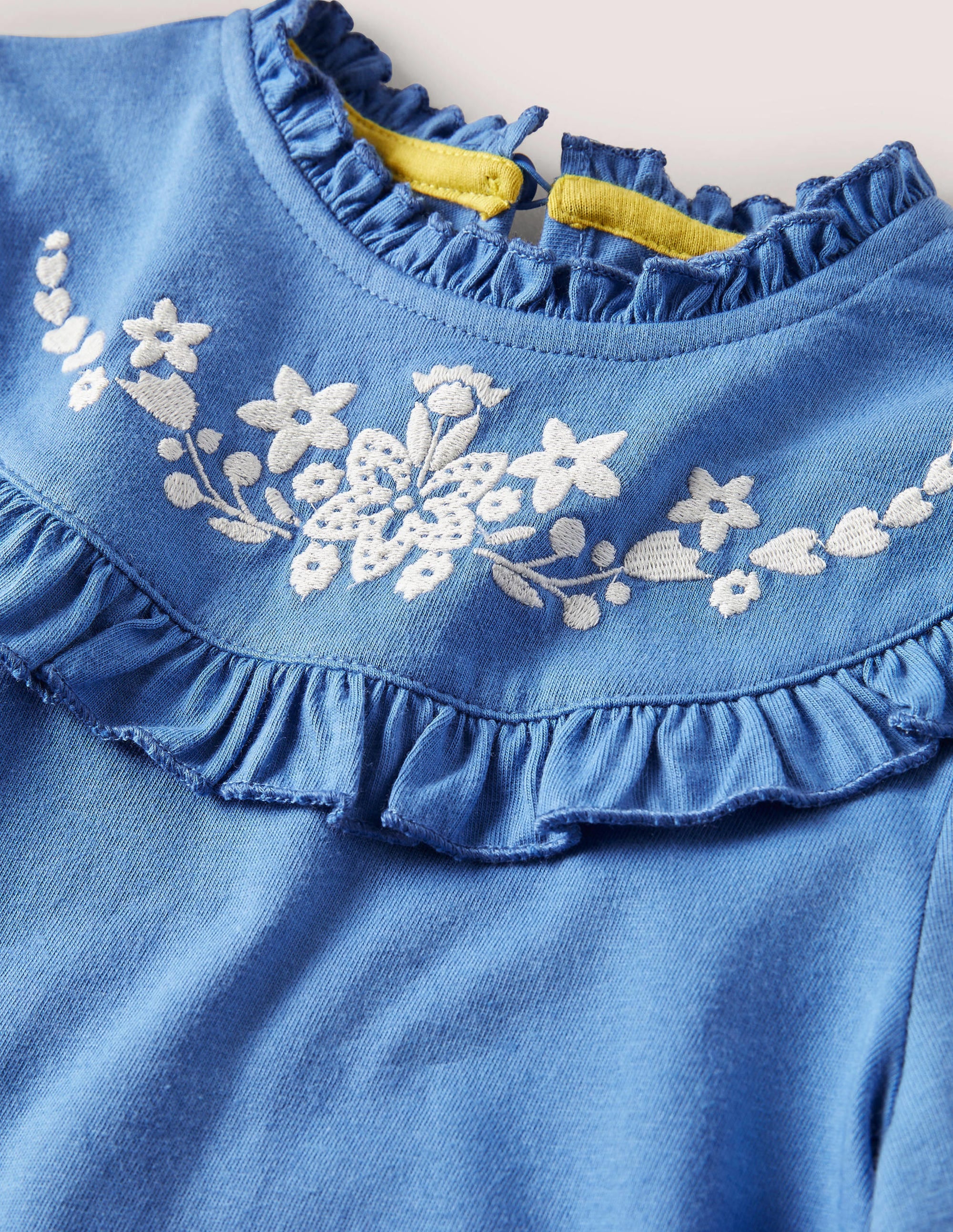 Embroidered Frilly Top-Elizabethan Blue - Image 3