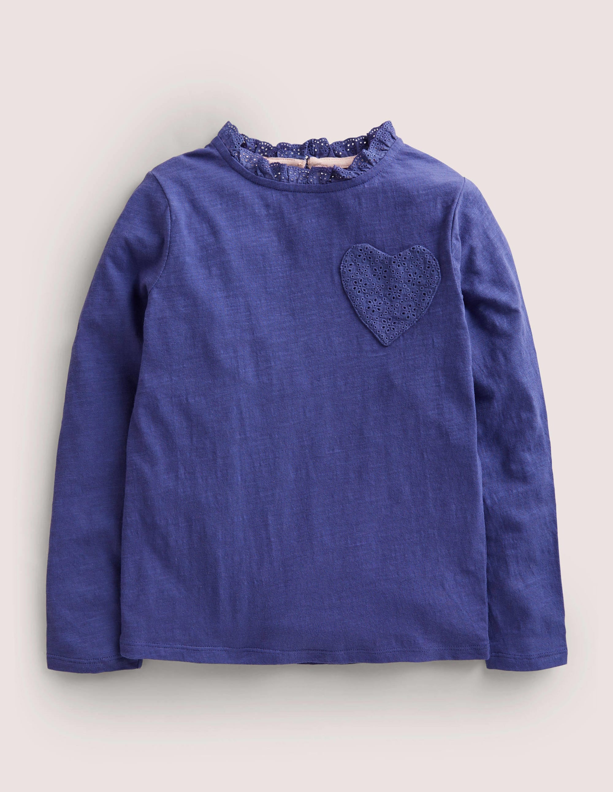 Top à manches longues avec poches motif cœur-Bleu tribord tendre - Image 1