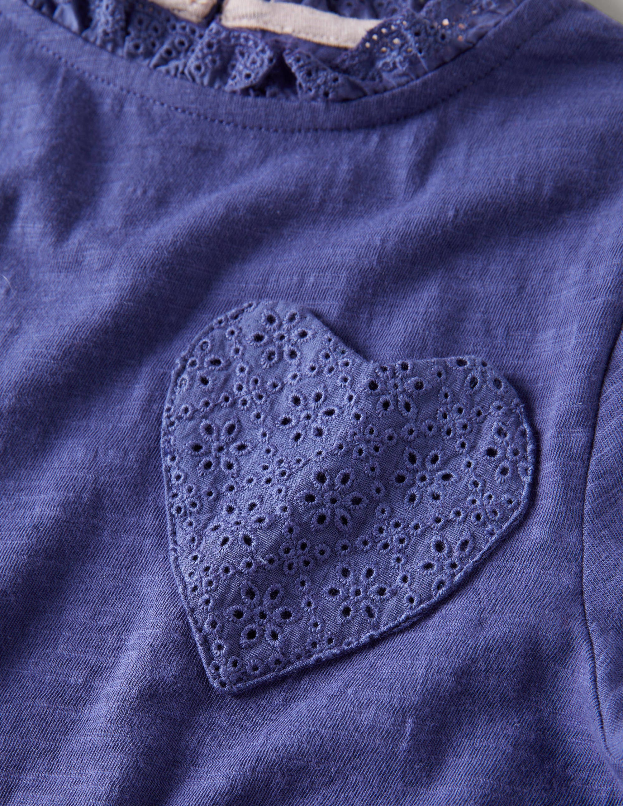 Top à manches longues avec poches motif cœur-Bleu tribord tendre - Image 3