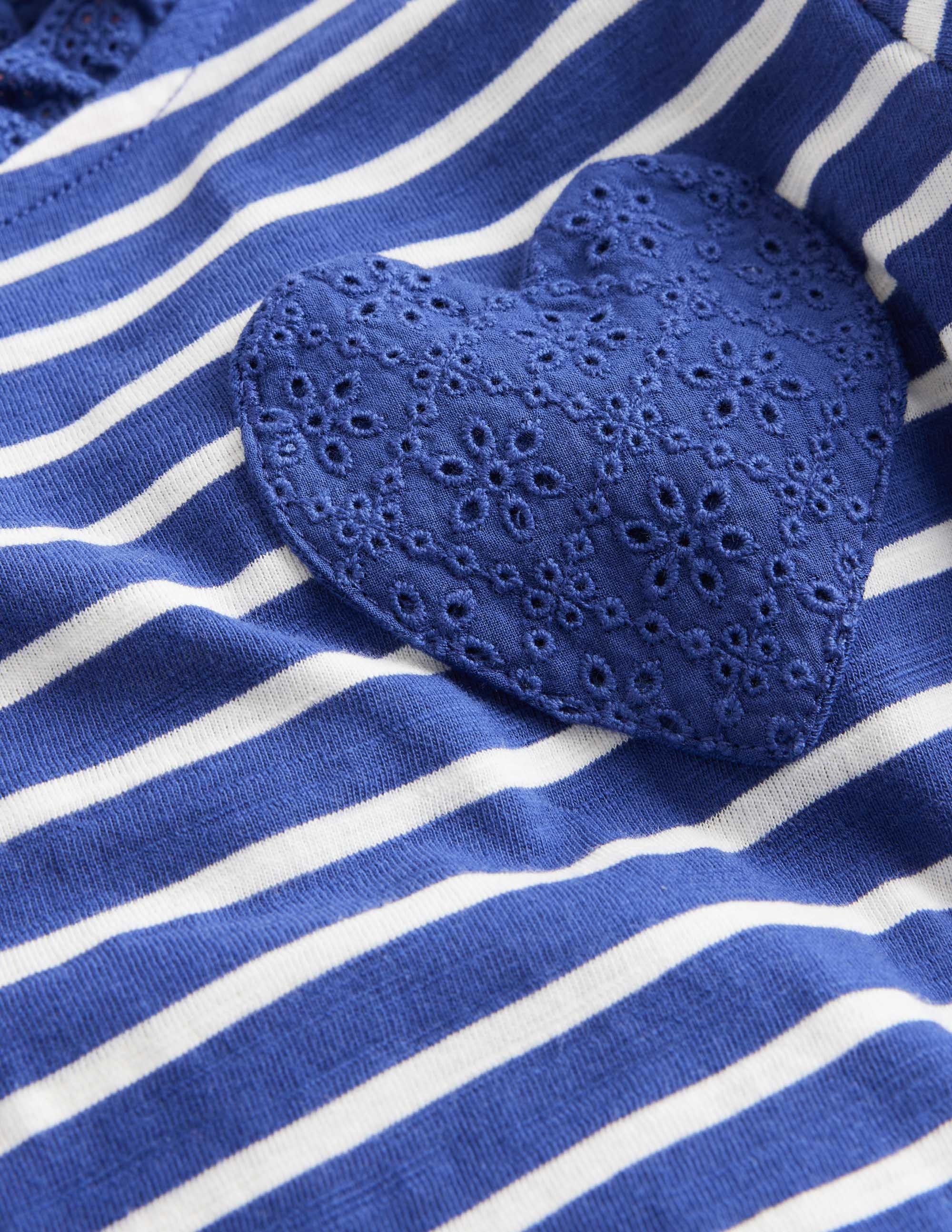 Top à manches longues avec poches motif cœur-Bleu tribord/ivoire - Image 3