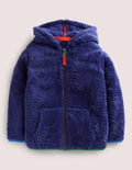 Sweat à capuche en borg-Bleu tribord