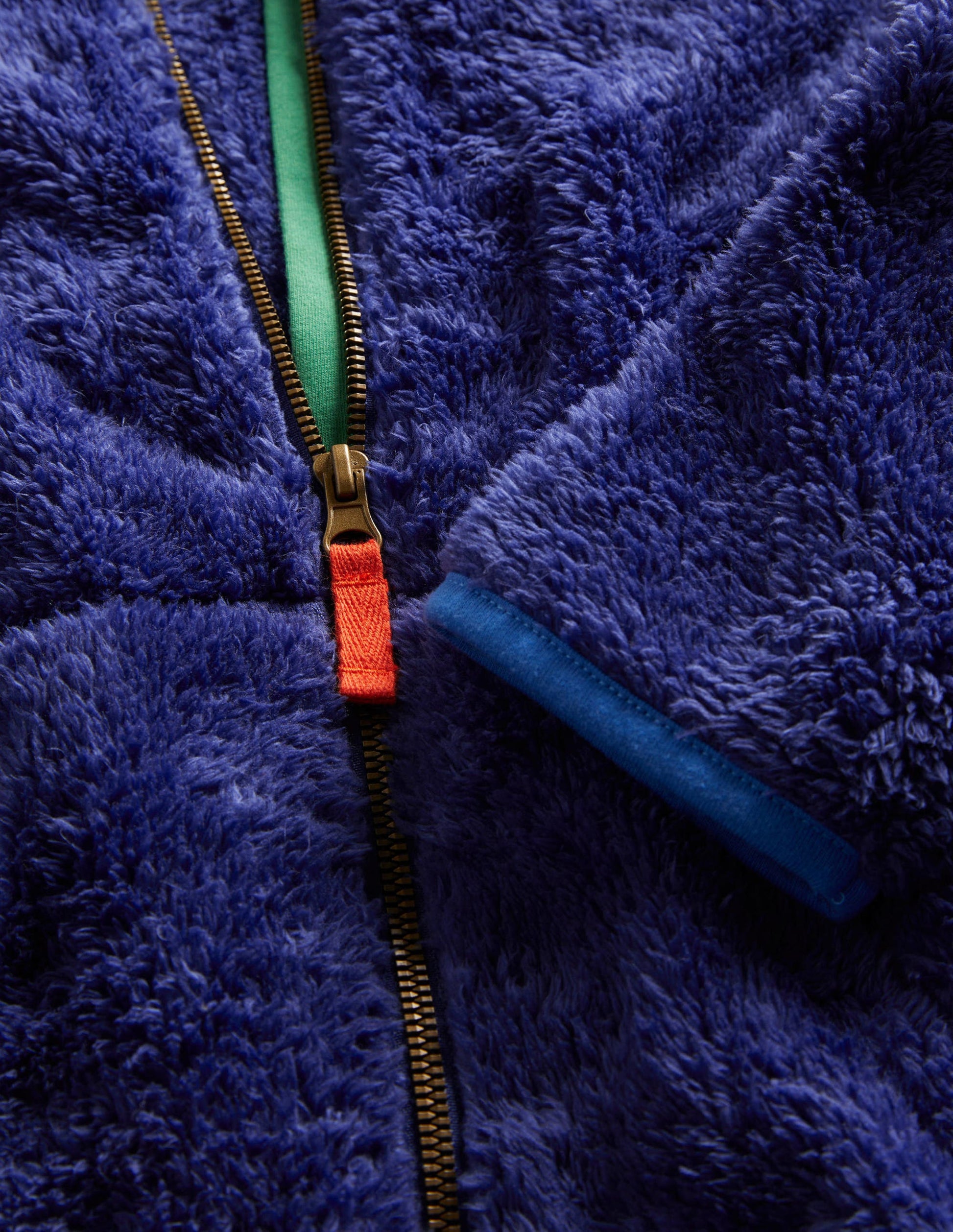 Sweat à capuche en borg-Bleu tribord-3