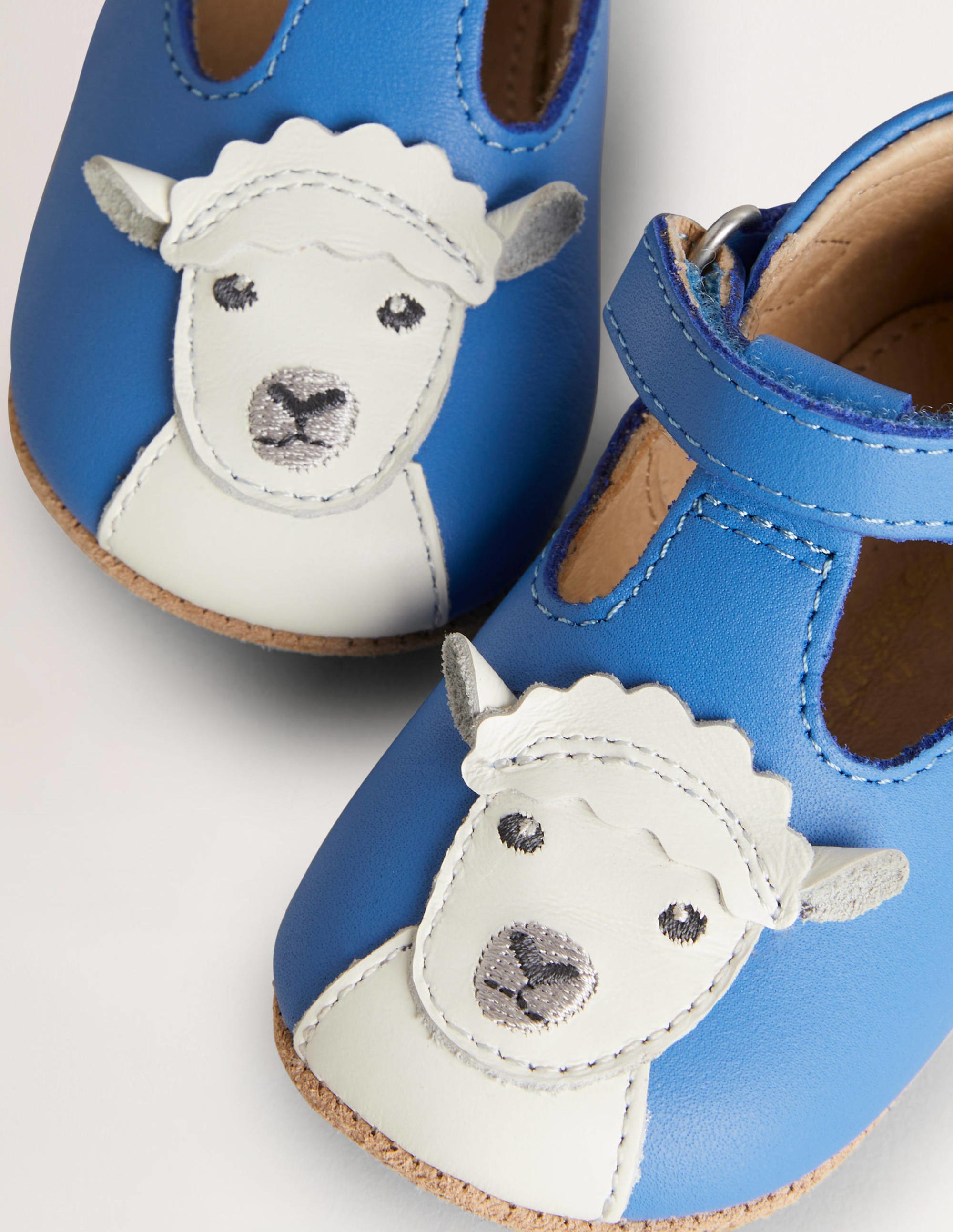 Chaussures en cuir pour bébé (B. Garçons)-Bleu - Image 3
