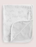 Couverture pour nouveau-né en jersey-Ivoire/gris