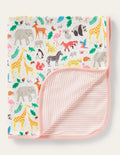 Couverture pour nouveau-né en jersey-Animaux du monde
