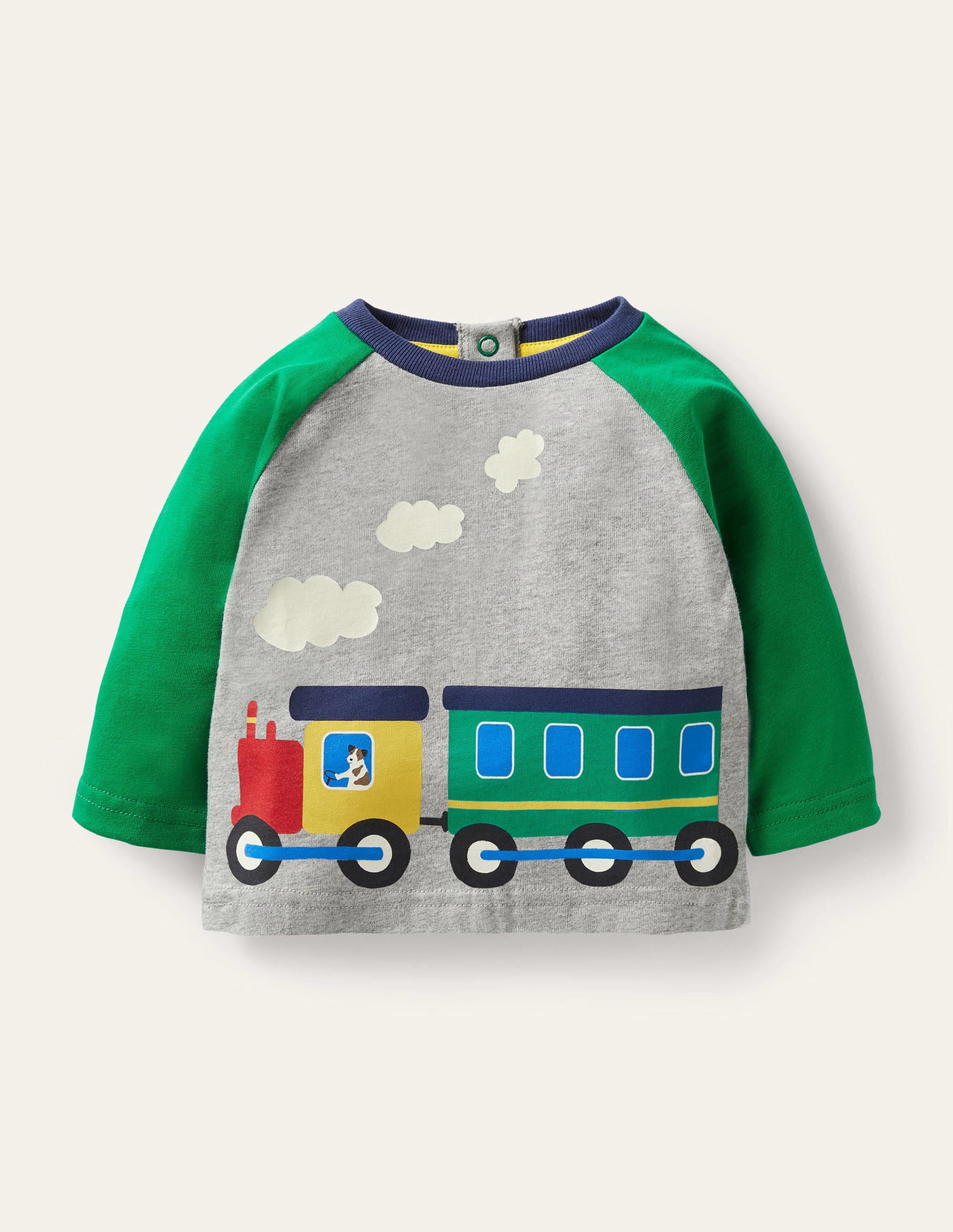 T-shirt à imprimé train-Train gris chiné - Image 1