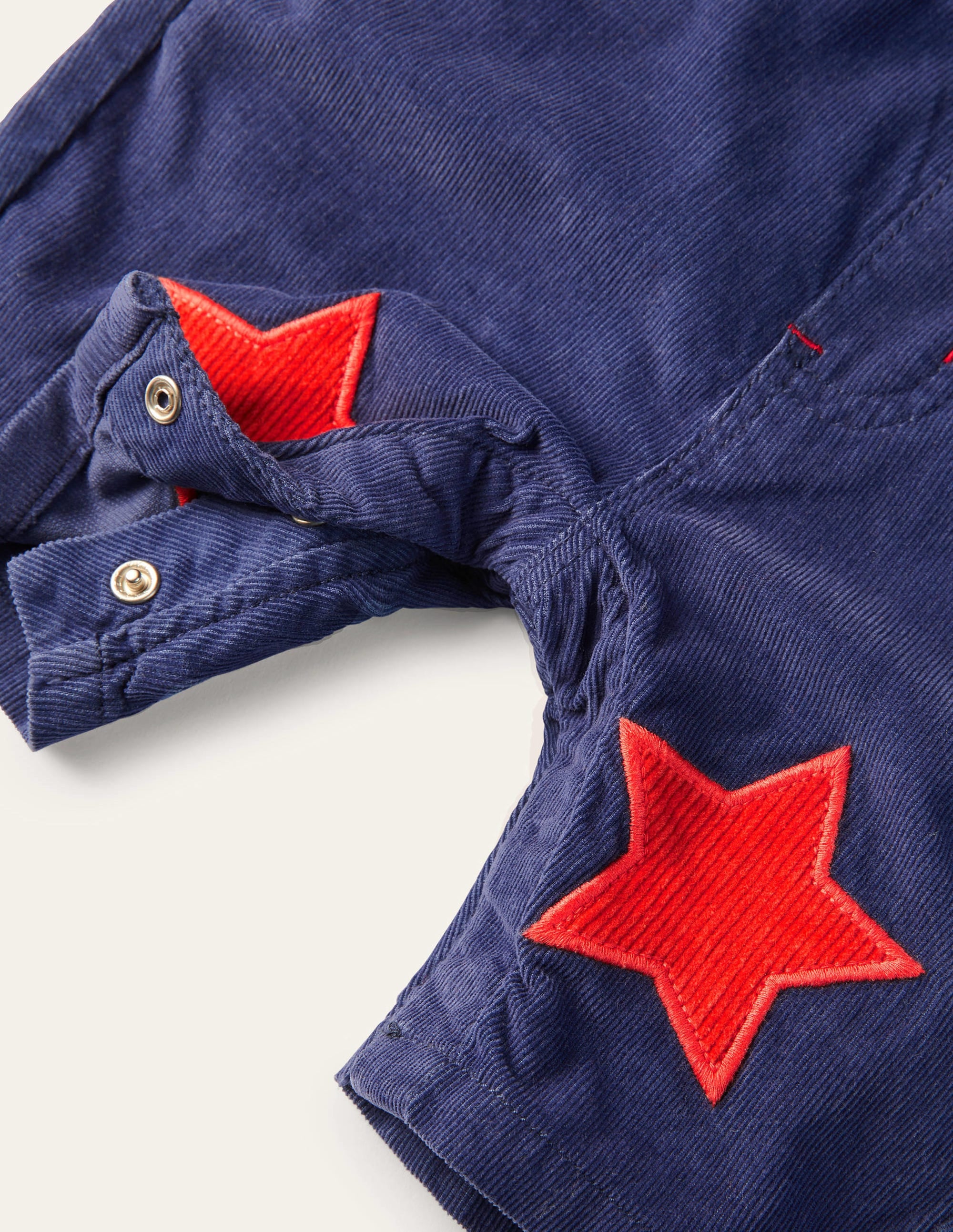 Cord-Latzhose mit Jerseyfutter-Segelblau - Image 3