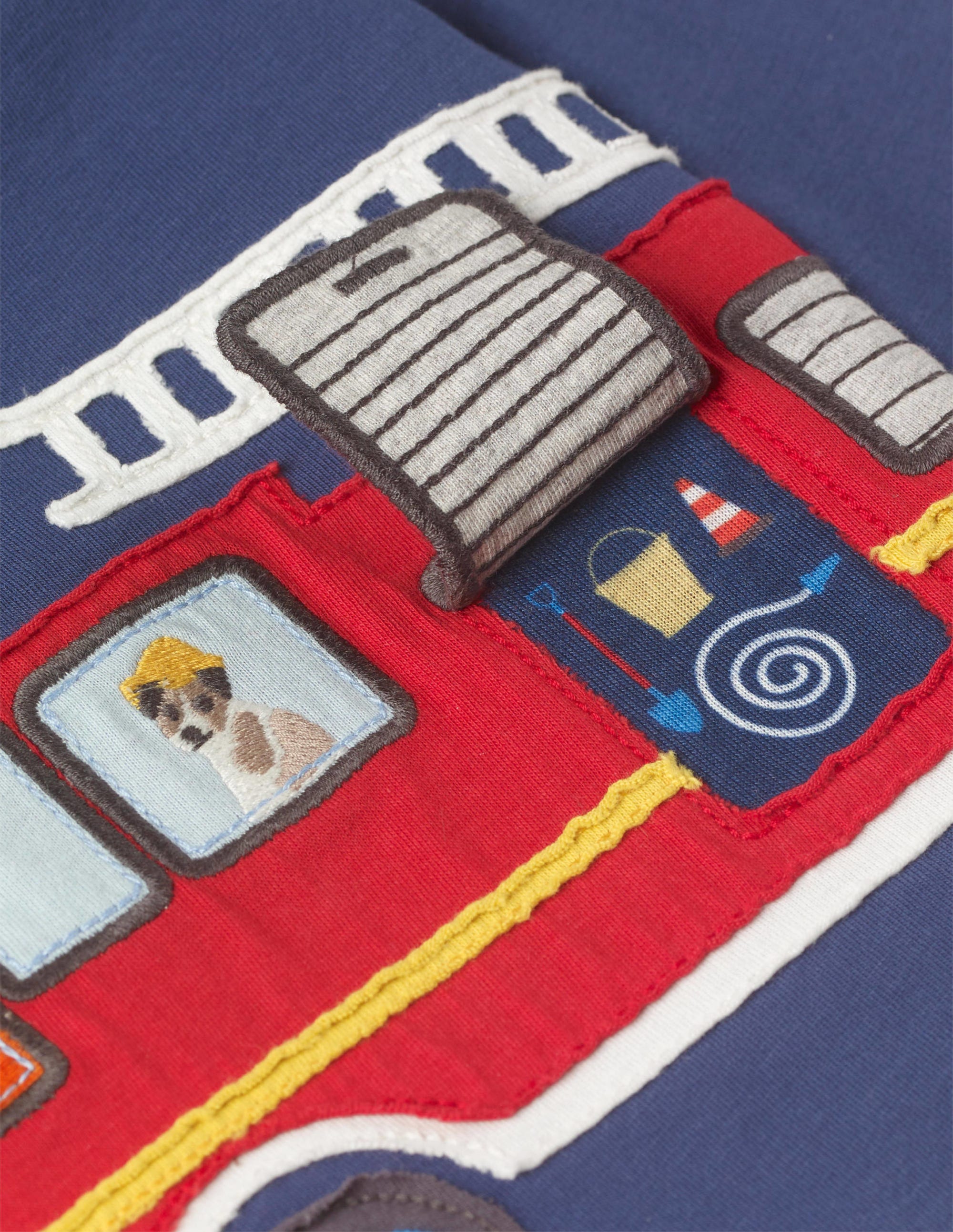 T-shirt à appliqué camion de pompier-Camion de pompiers bleu phare - Image 3